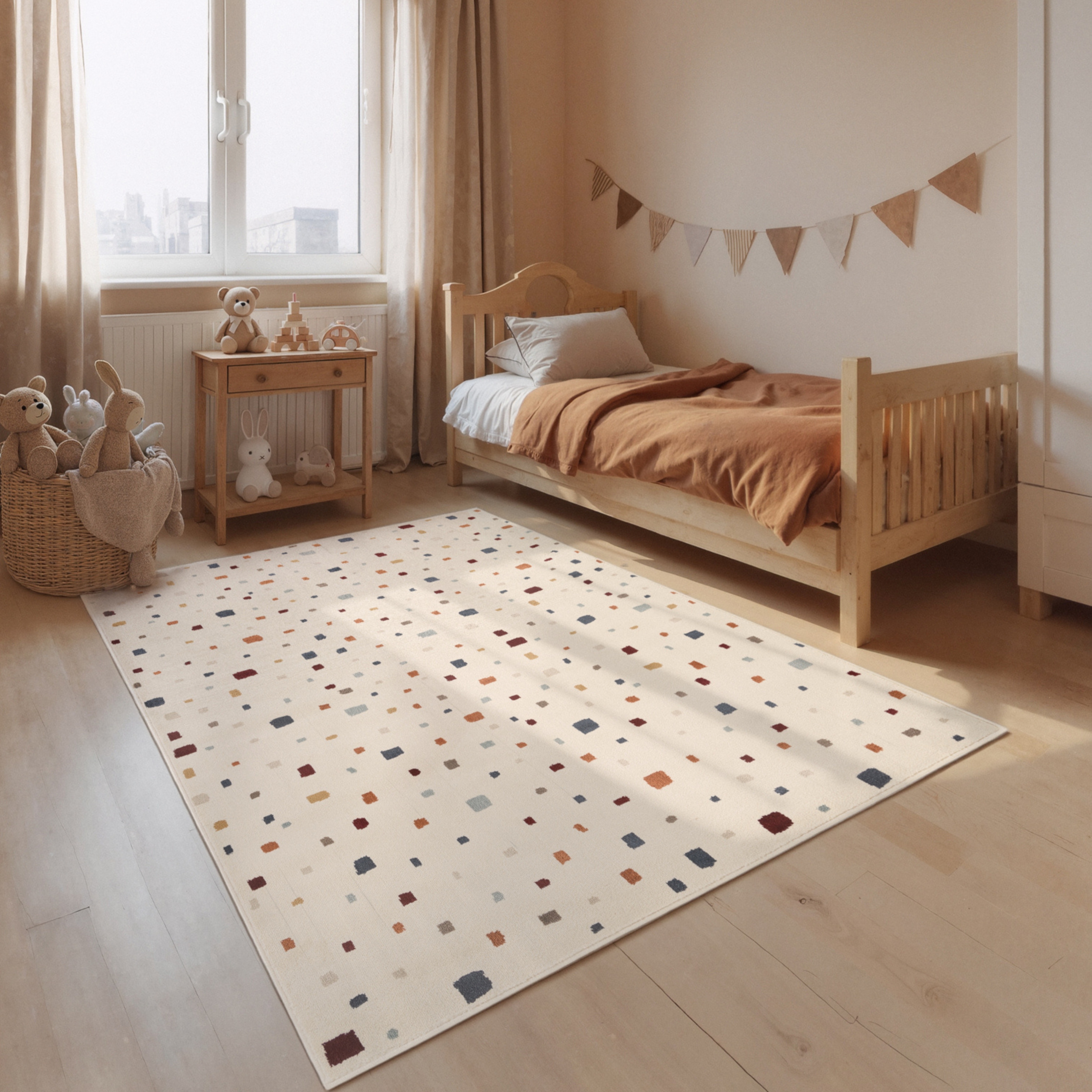 HANSE Home Kinderteppich "Funny Squares" rechteckig 10 mm Höhe Pflegeleicht, Weich, Kinderzimmer, Spielteppich, Spielunterlage