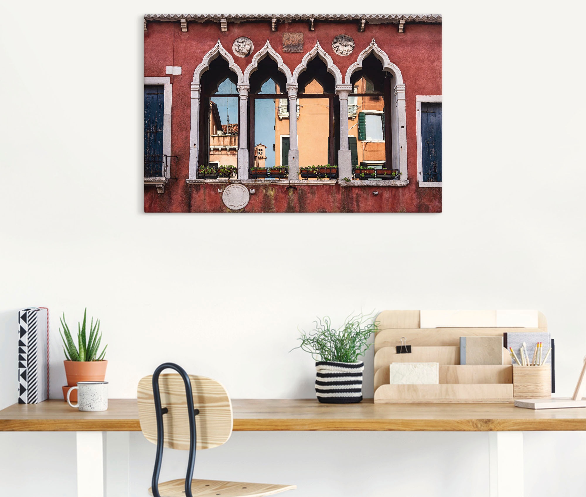 Artland Wandbild »Historische Gebäude Altstadt von Venedig«, Fenster & Türen, (1 St.), als Leinwandbild, Poster, Wandaufkleber in verschied. Größen