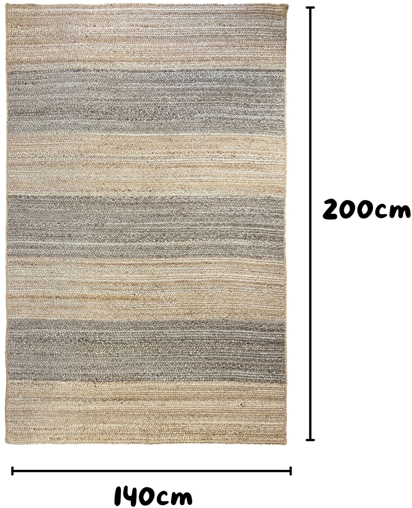 Myflair Möbel & Accessoires Teppich »Natural Bengal«, rechteckig, 10 mm Höhe, Juteteppich, Wendeteppich, handgeflochten, gestreift, auch als Läufer
