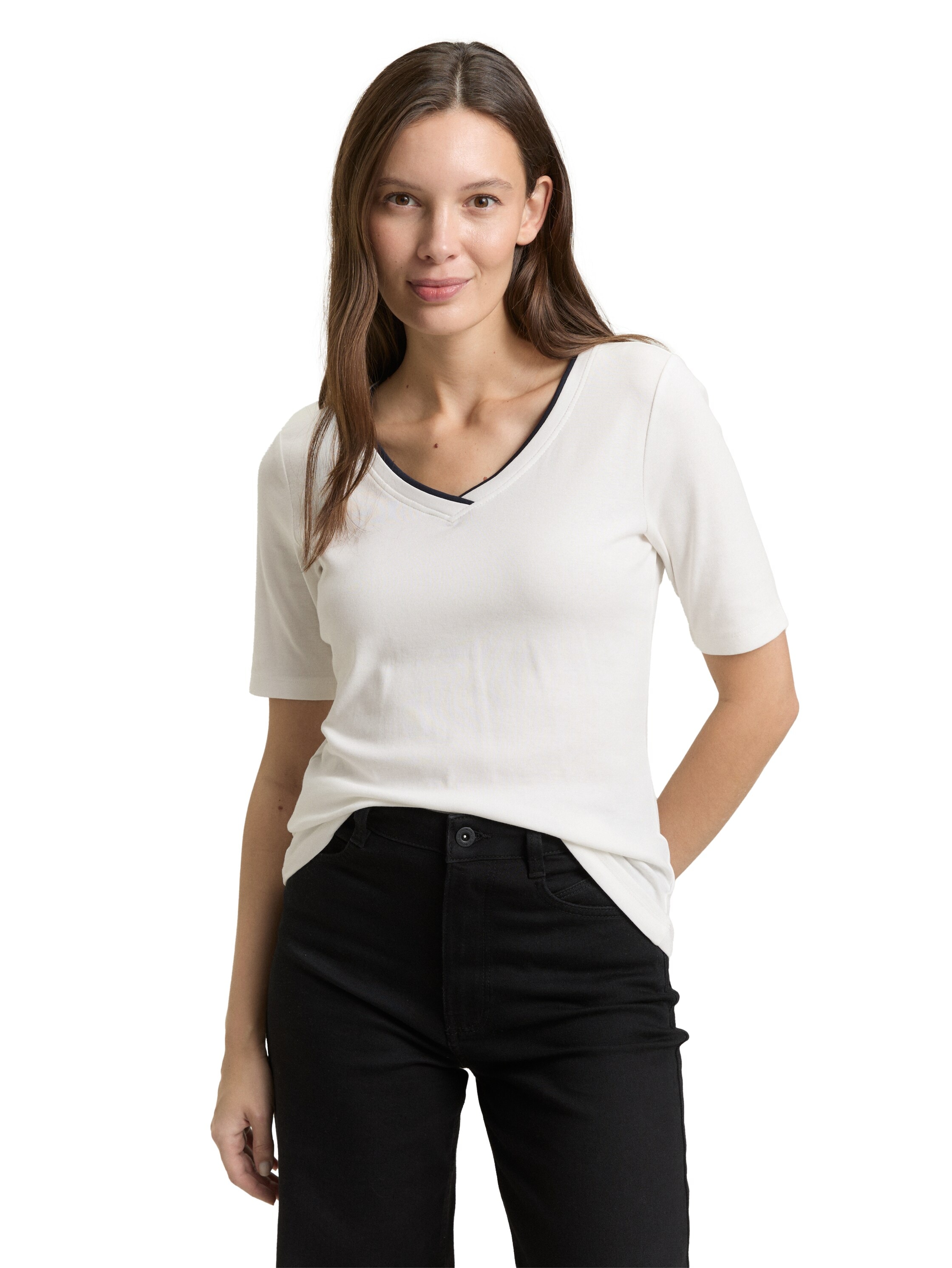 TOM TAILOR T-Shirt mit Kontrast Detail