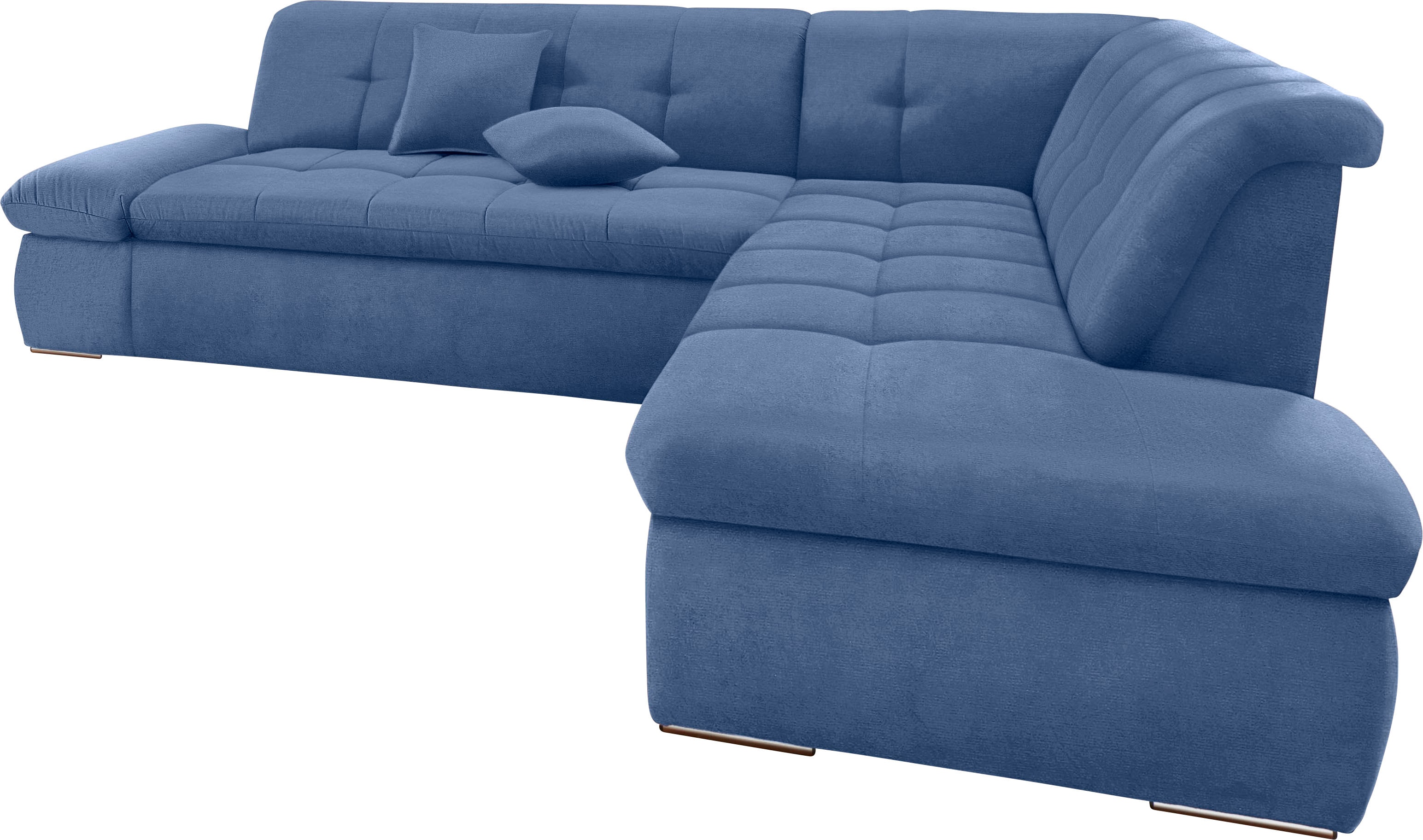 DOMO collection Ecksofa "MORIC Massiv - Belastbar bis 140 kgxSitz, hochwertig & komfortabel" XXL, L-Form, inkl. Zierkissen
