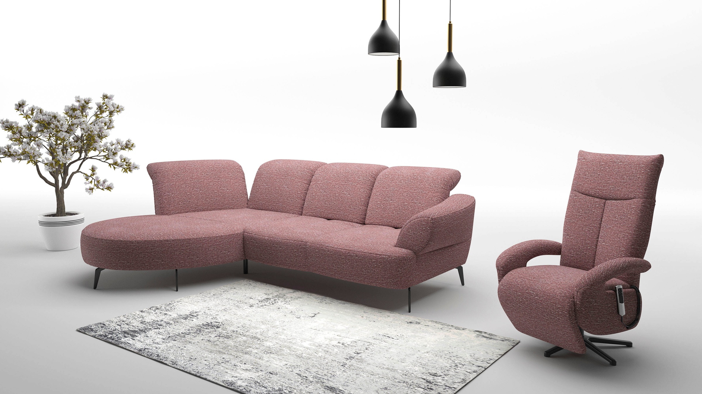 sit&more Ecksofa »Dance, L-Form, inkl. Sitztiefenverstellung«, inkl. Click&Seat, optional mit Kopfteilverstellung