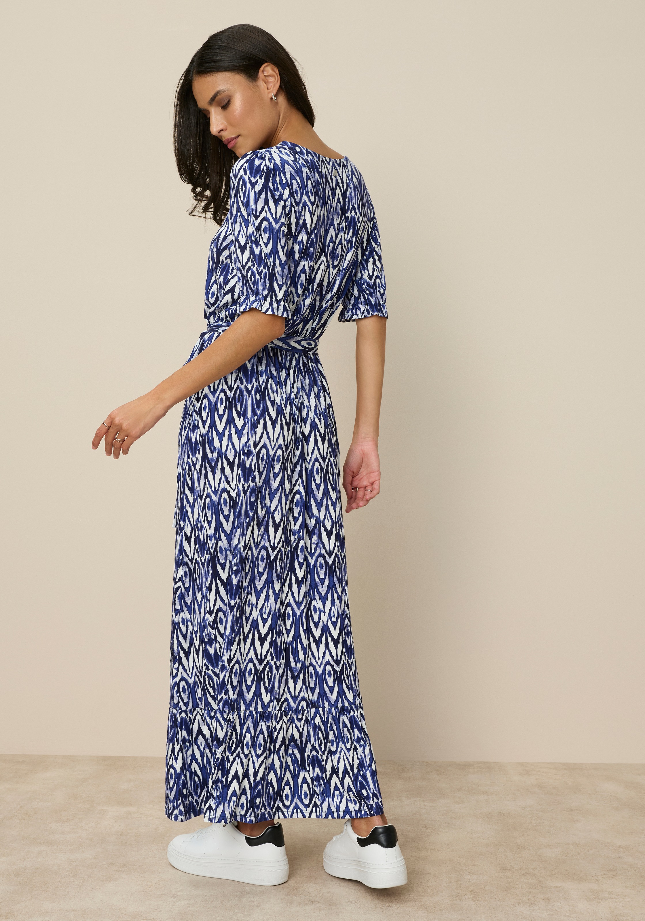 Tamaris Women's Jersey Dress Blue Patterned Size 44 2