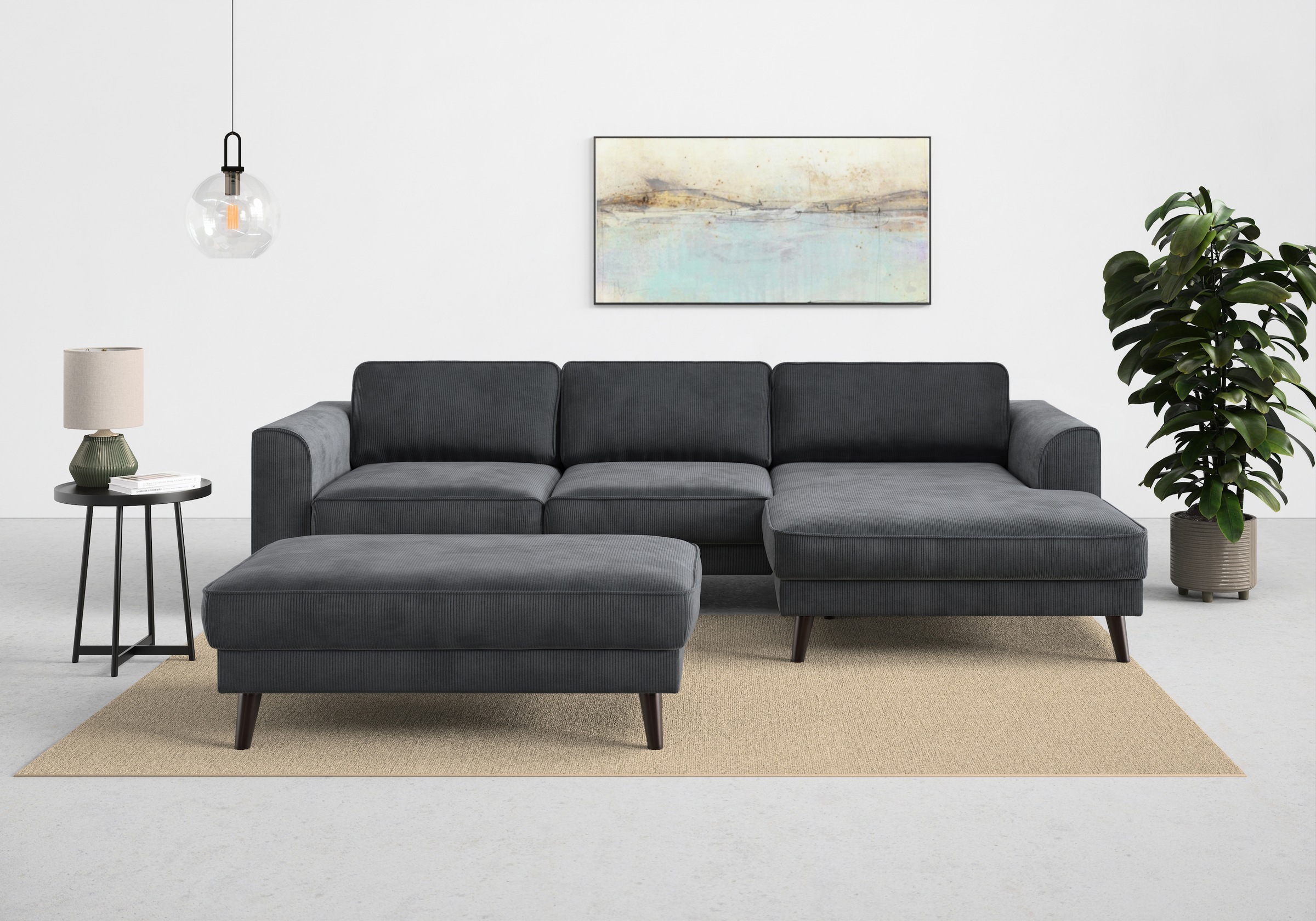 TRENDMANUFAKTUR Ecksofa »Lumber Jack, elegantes Designsofa, zeitlos modern, hoher Sitzkomfort«, wahlweise mit Bettfunktion u. Bettkasten, L-Form