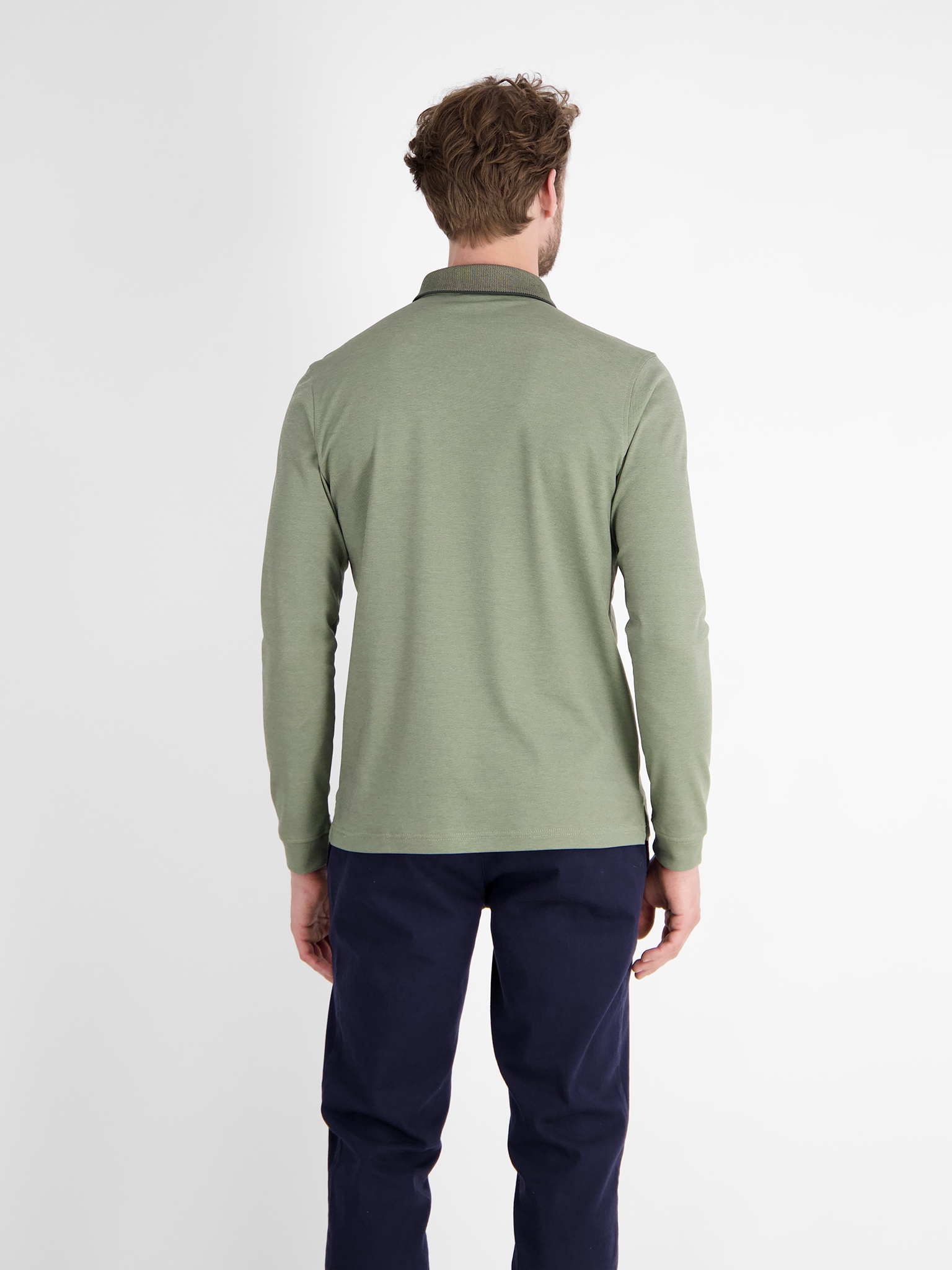 LERROS Langarm-Poloshirt, mit Logo-Stickerei