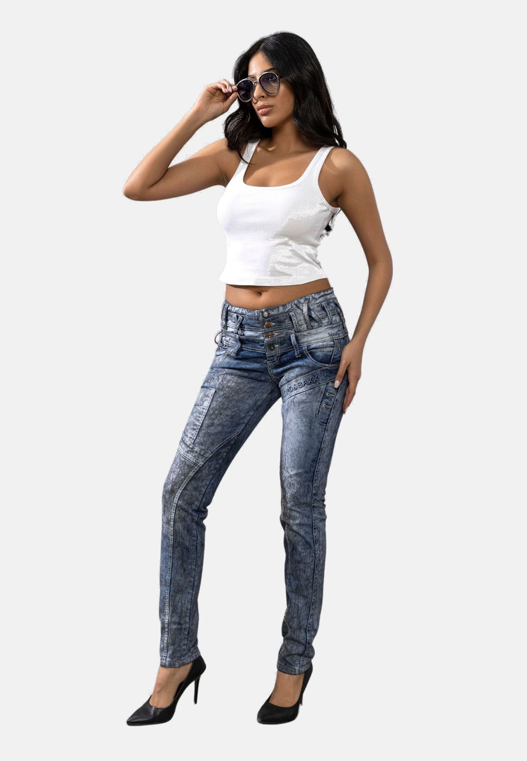 Cipo & Baxx Slim-fit-Jeans »Jeans«, mit Dreifachbund, WD245