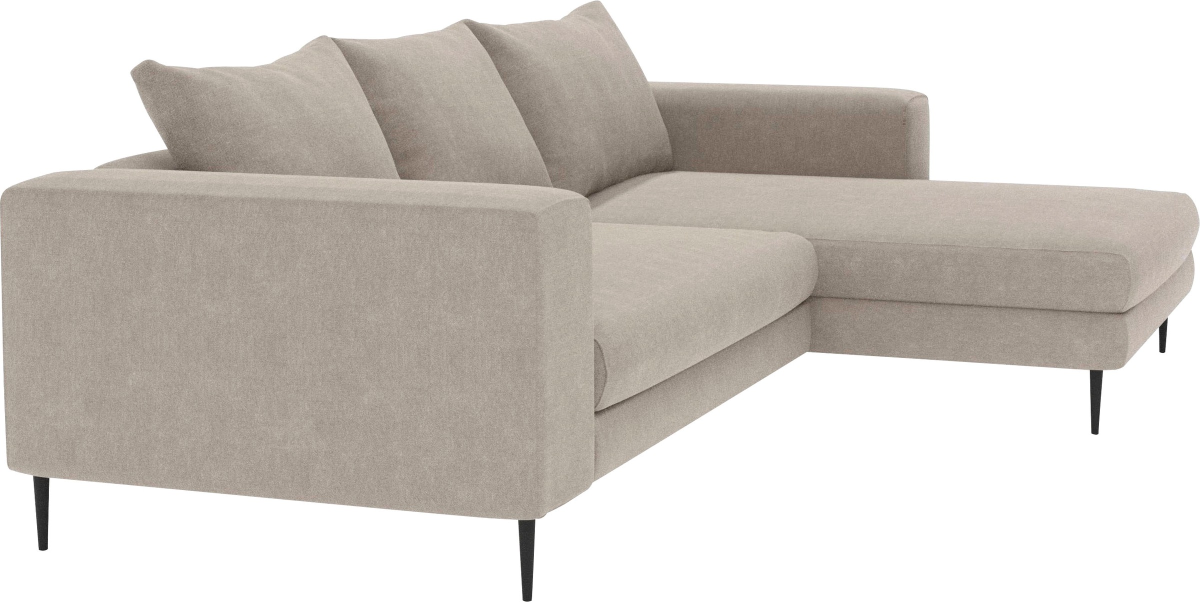INOSIGN Ecksofa »Aurora, L-Form, mit extra breiter Recamiere, 324 x 170 cm (BxT)«, Designsofa mit tollem Sitzkomfort, extra hohe Metallfüße schwarz