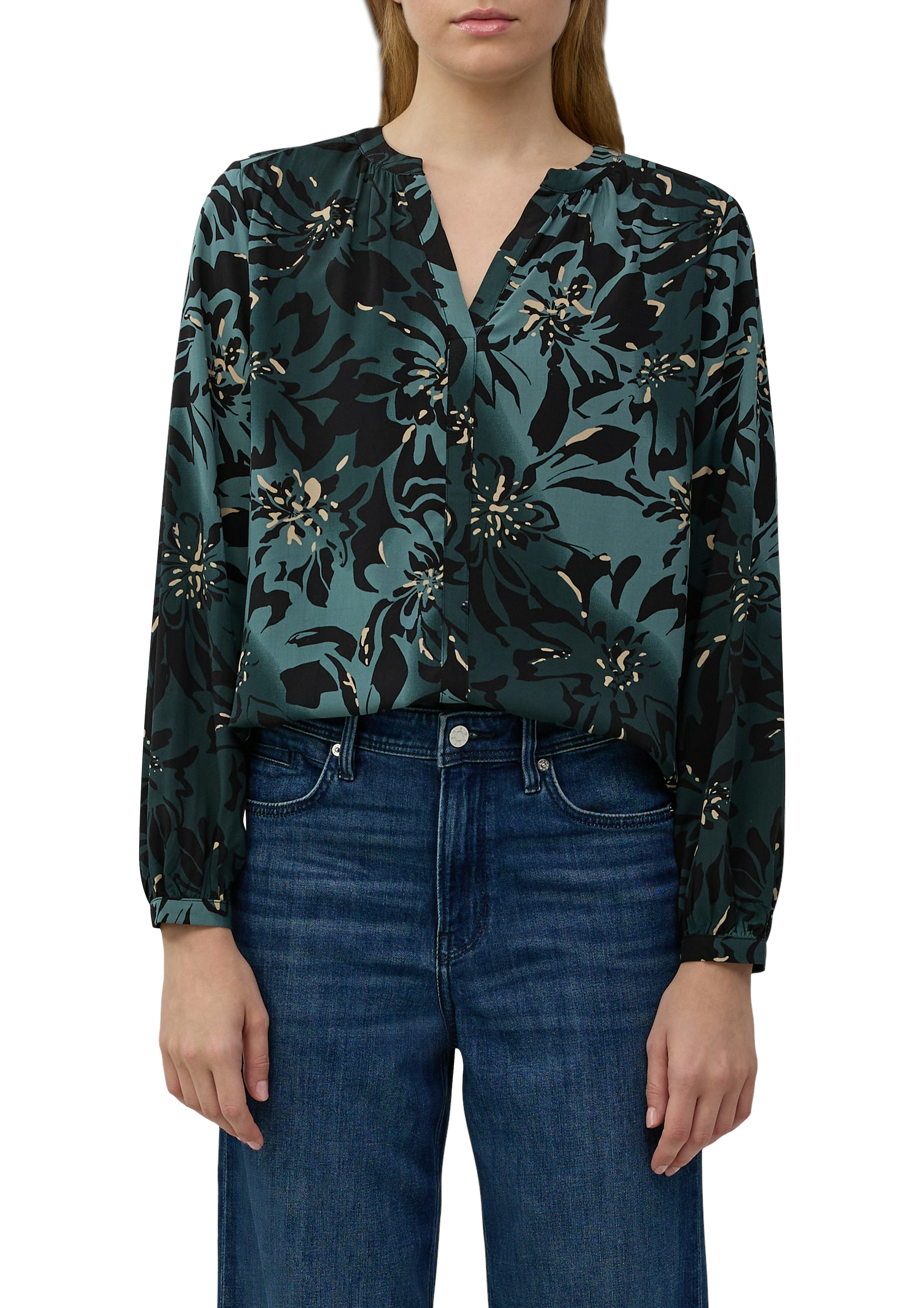s.Oliver Klassische Bluse, mit All-Over Print günstig online kaufen