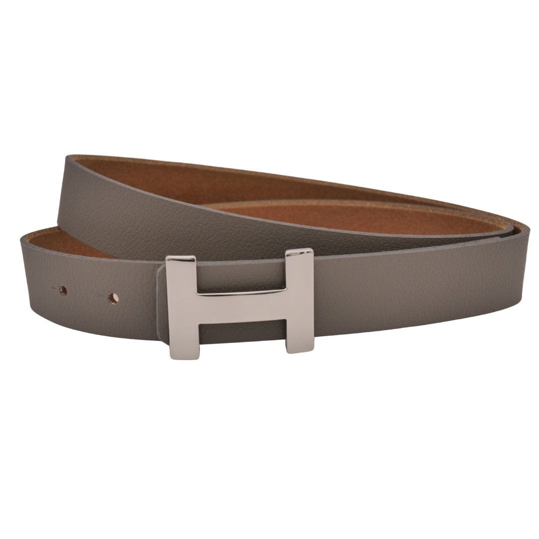 ANNAMATONI Damen Ledergürtel "AnnaMatoni Ledergürtel Hilo Ledergürtel Hilo", grau, Gr. 125, 100% Leder, Gürtel