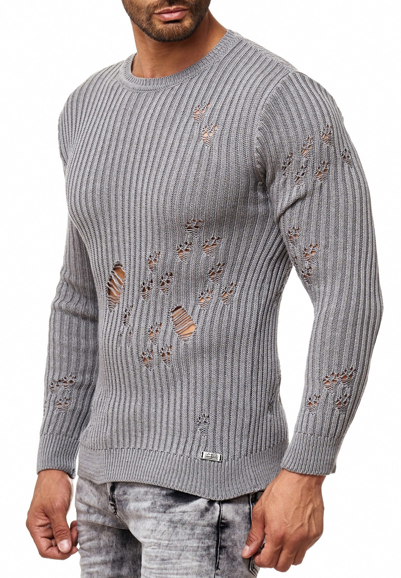 Rusty Neal Strickpullover, im lässigen Used-Look