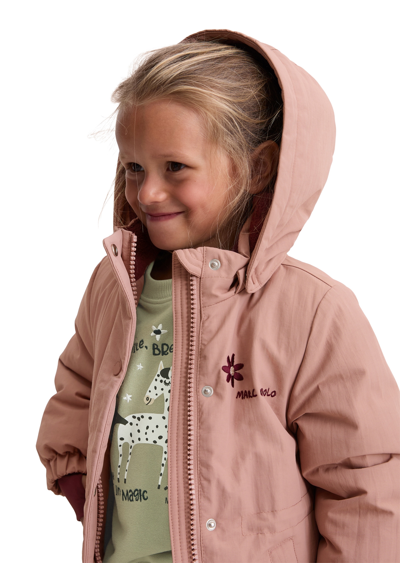 Marc O'Polo Outdoorjacke »mit weichem Fleecefutter«, mit Kapuze