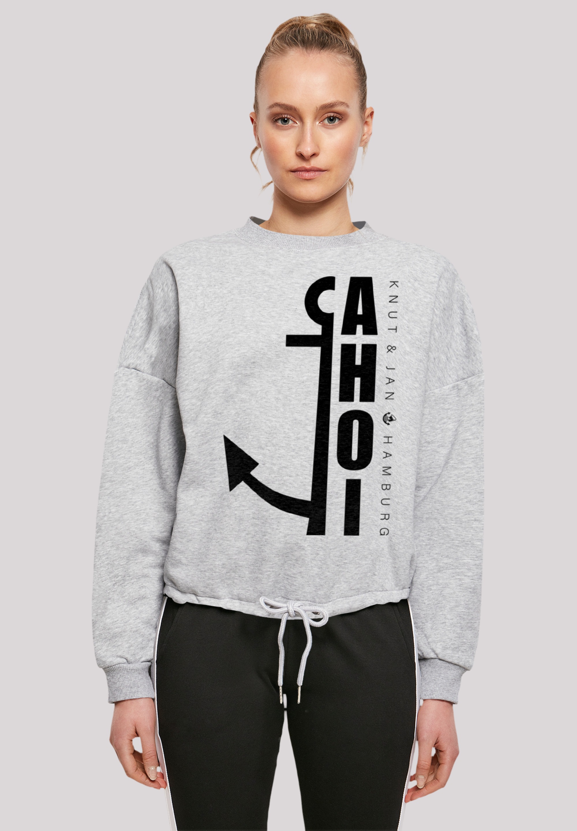 F4NT4STIC Sweatshirt »Ahoi Anker Crop Knut & Jan Hamburg«, Print