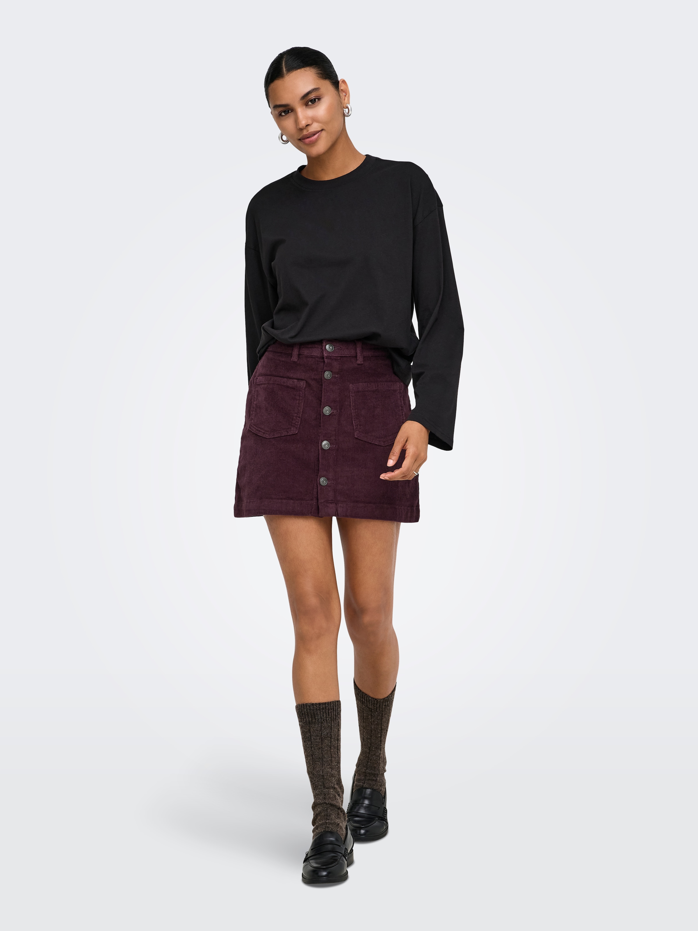 ONLY Cordrock »ONLAMAZING HW CORD SKIRT« Baumwollmischung