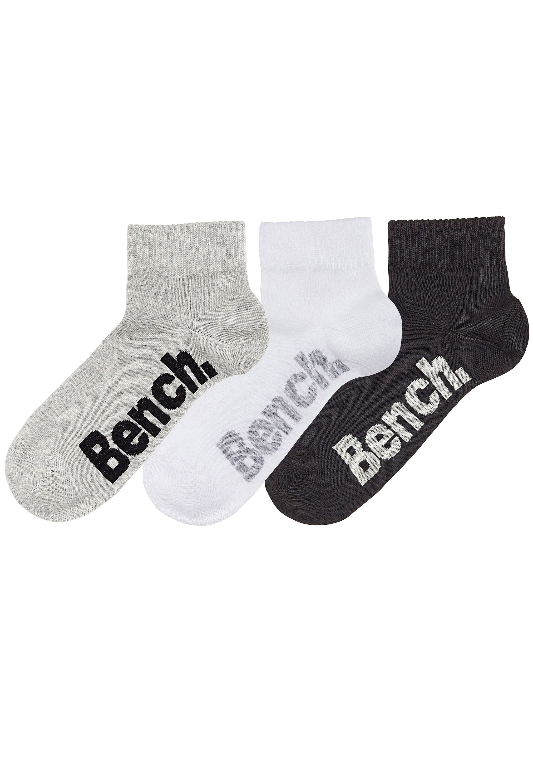 Bench. Kurzsocken, (Packung, 3 Paar), mit bequemen Rippbündchen