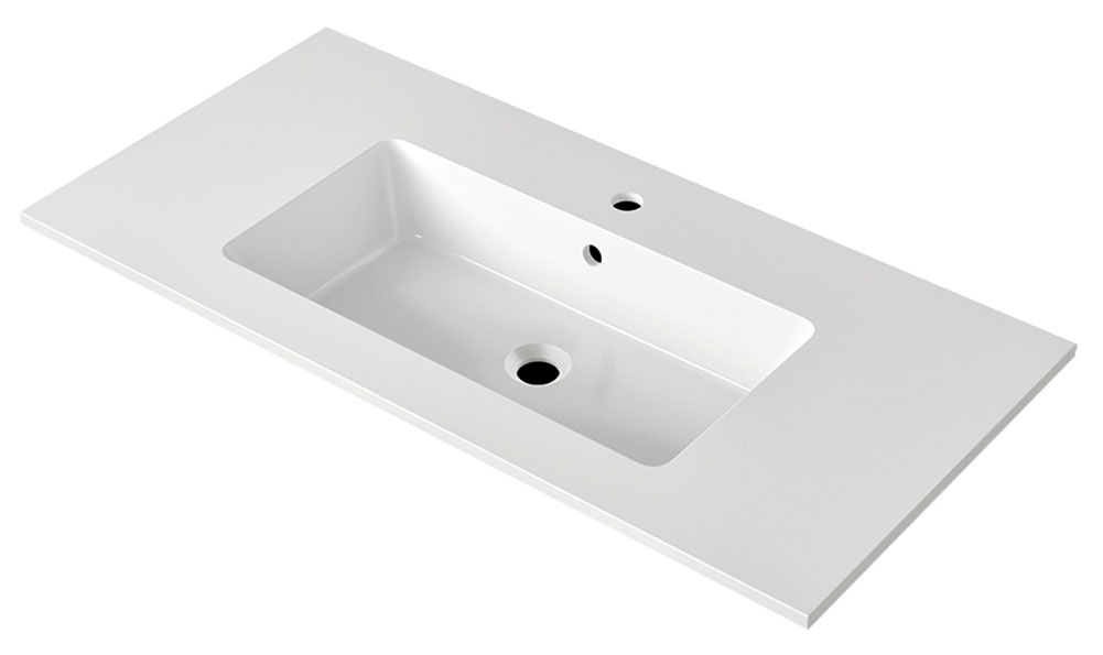 nobilia® Waschtisch-Set »Tolvina«, (1 St., vormontiert, mit Soft-Close), Hochglanz Front, in vier Breiten