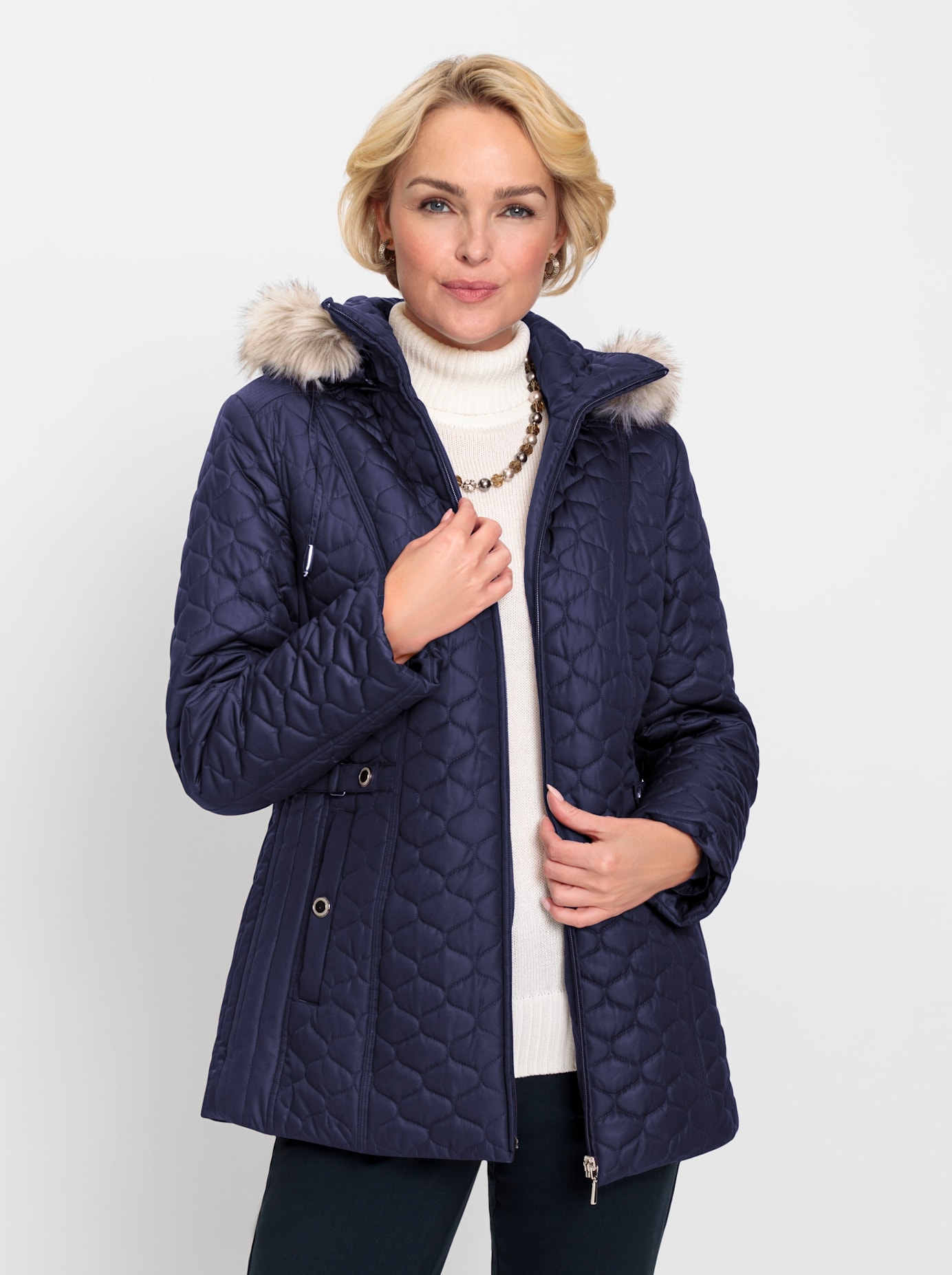 Steppjacke, mit Kapuze