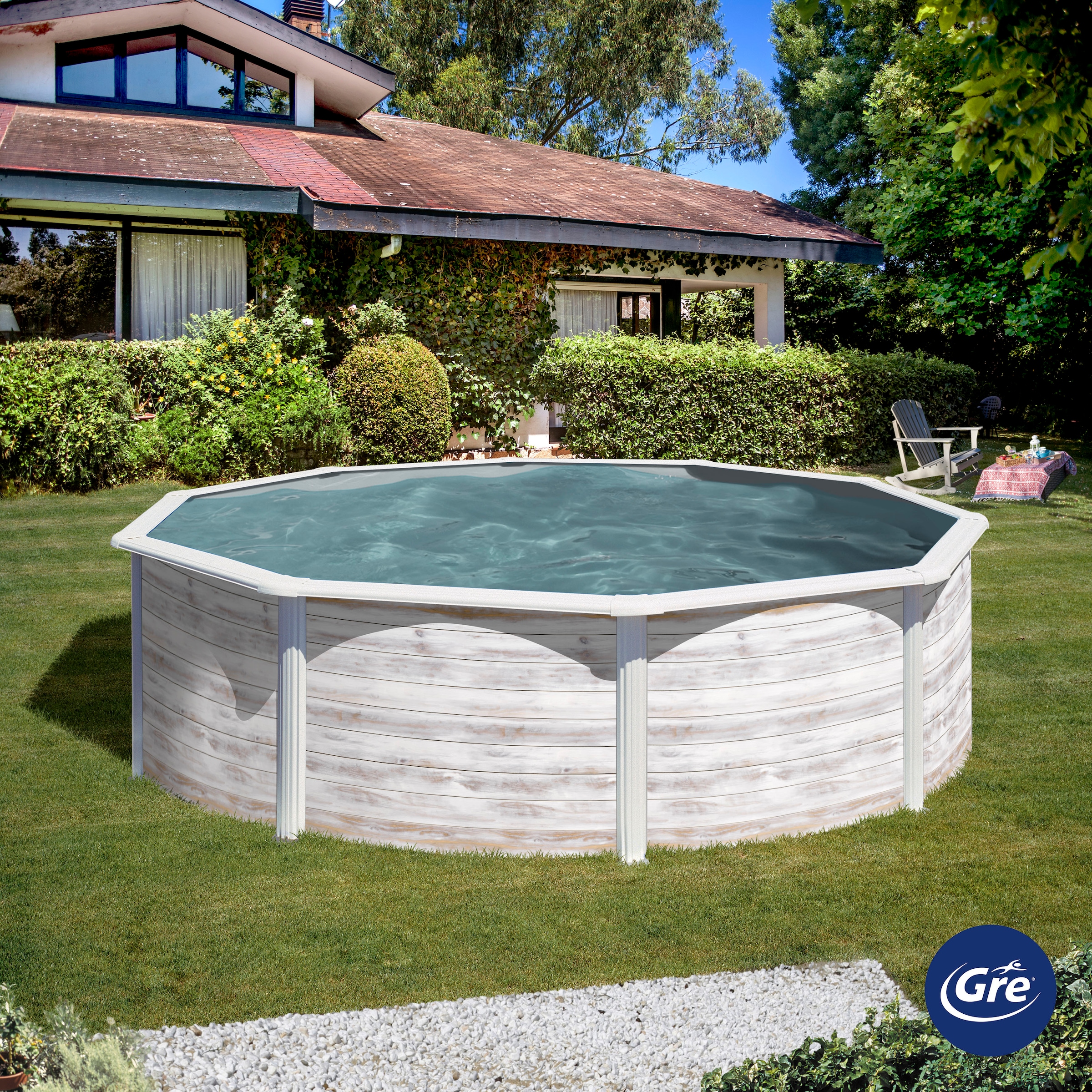 Gre Rundpool »Finlandia«, (Set, 4 tlg.), Höhe 120 cm, in versch. Größen erhältlich