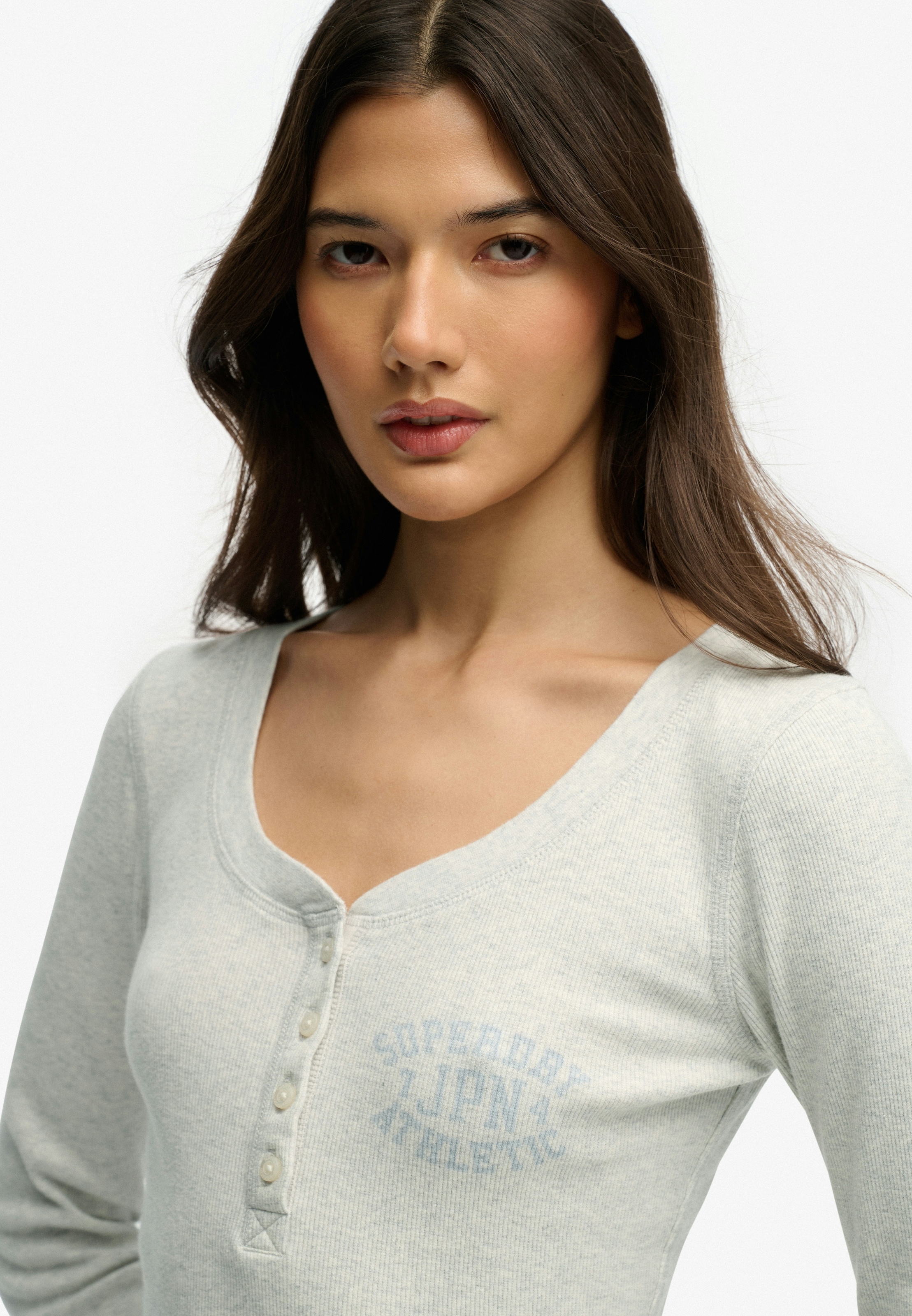 Superdry Langarmshirt »ATHLETIC BUTTON DOWN LS TOP« Baumwolle, skinny fit