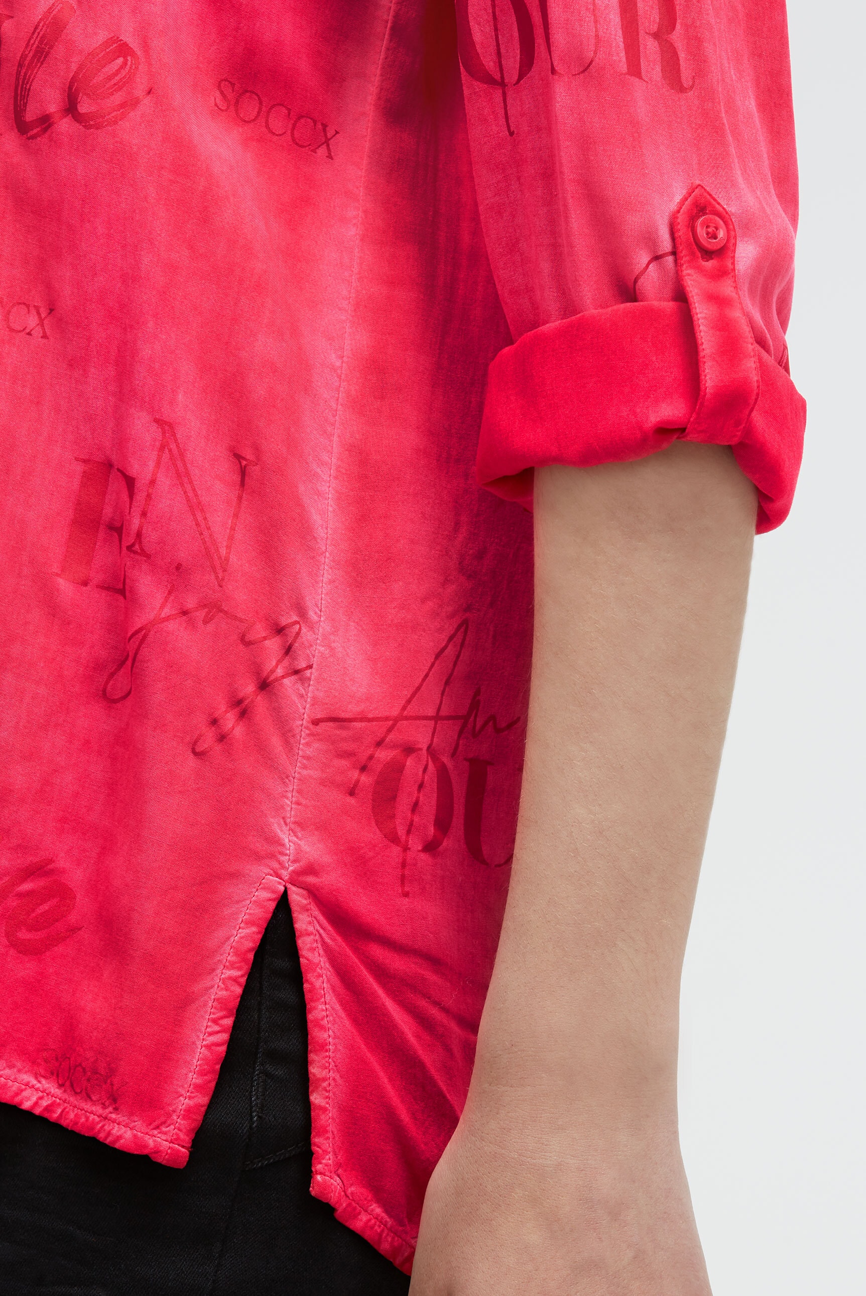 SOCCX Langarmbluse im Turn-Up-Look