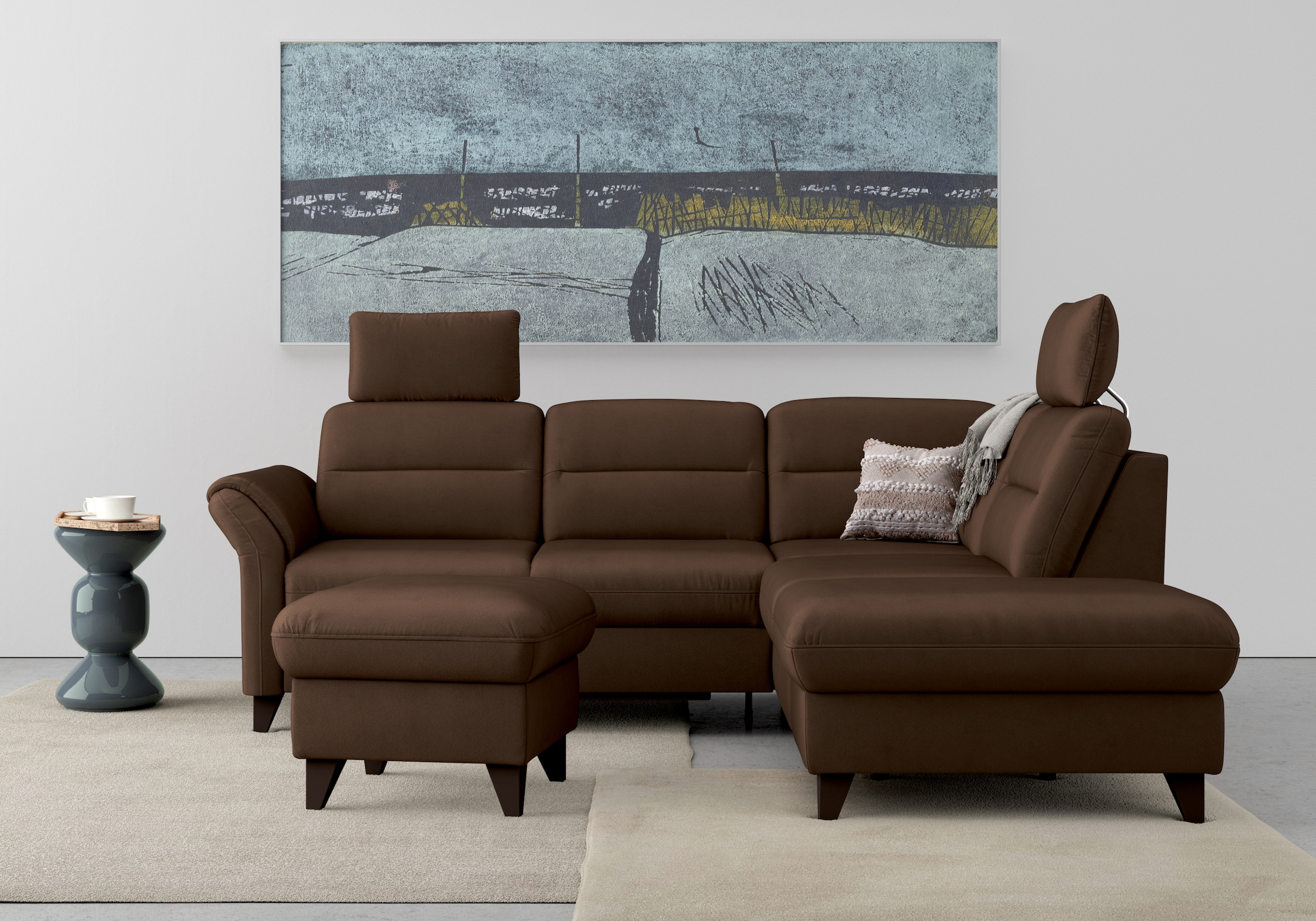 sit&more Ecksofa "Mellum L-Form" Federkern, wahlweise mit Bettfunktion, Sta günstig online kaufen