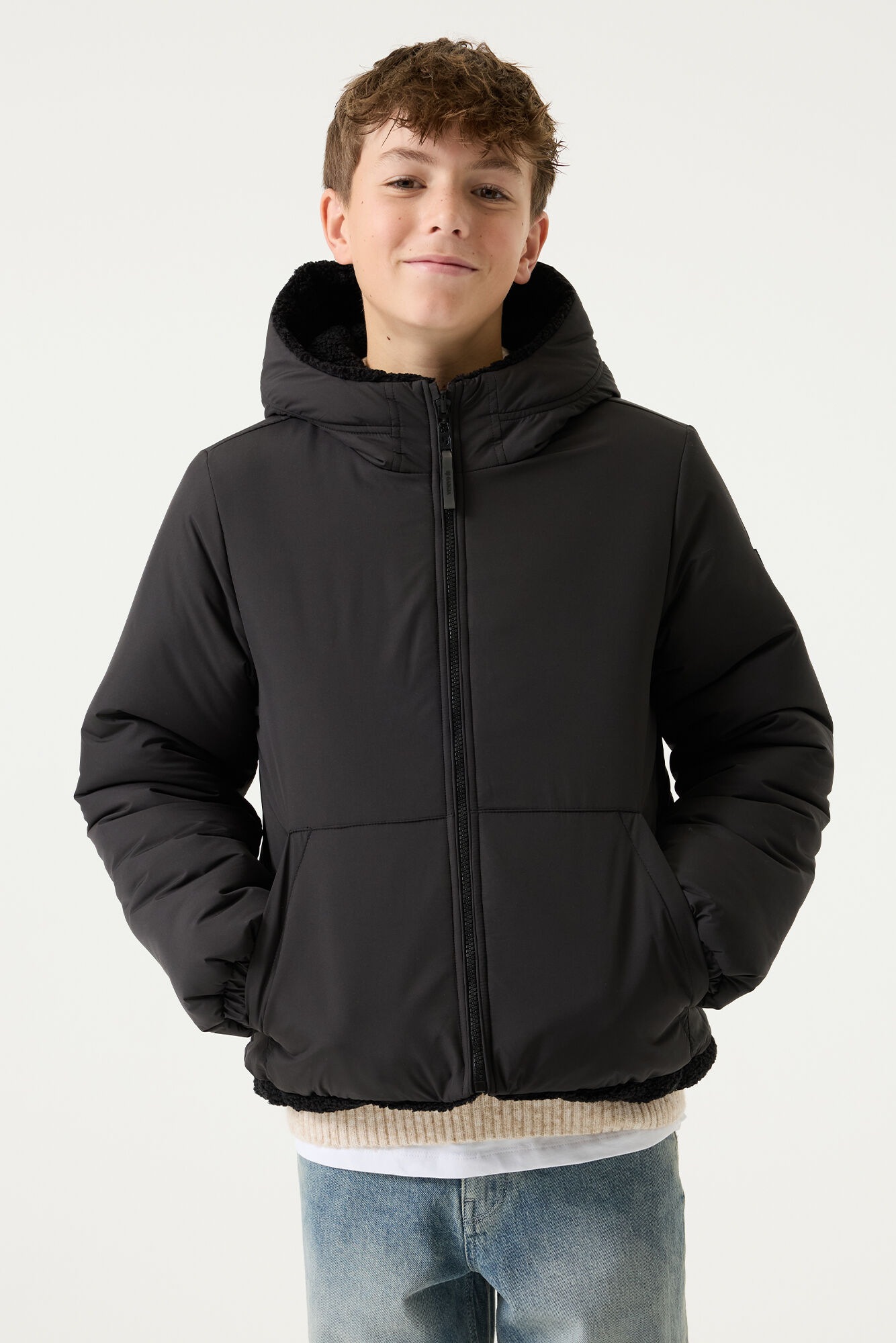 Garcia Outdoorjacke mit Kapuze mit Teddy-Fell for BOYS