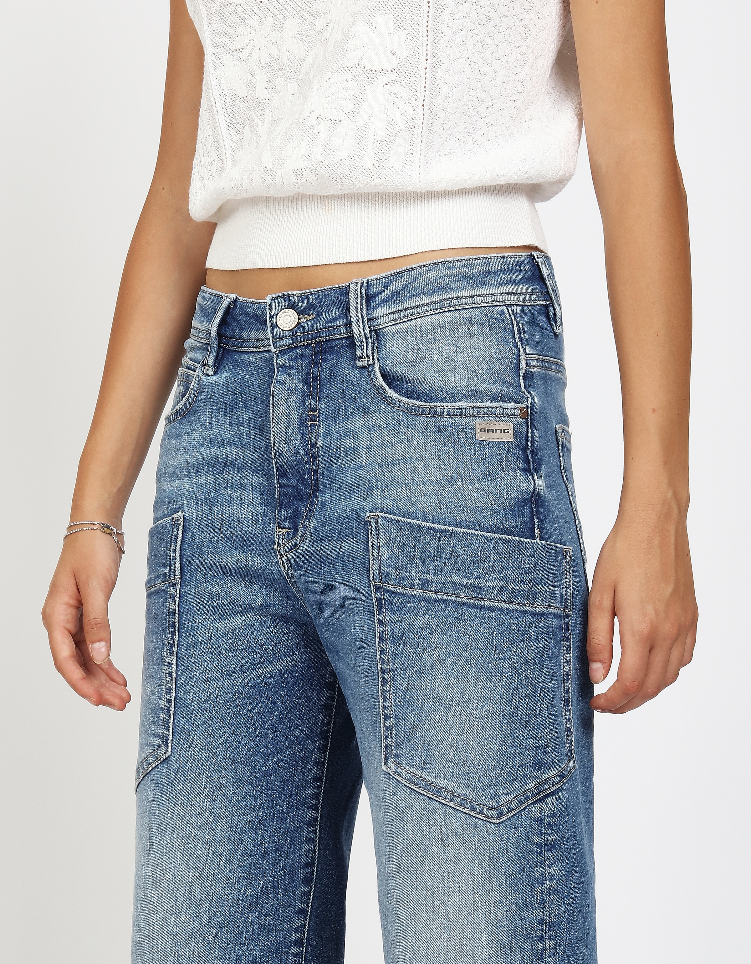 Thumbnail - GANG 5-Pocket-Jeans "94IDA WORKER" O-Shape mit aufgesetzten Taschen