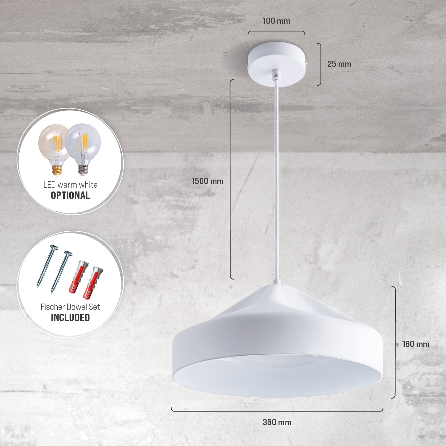 Paco Home Pendelleuchte »HURLEY T«, 1 flammig, Leuchtmittel E27 | ohne Leuchtmittel, Hängelampe Esszimmer Küchenlampe Hängend Esstischlampe Innen Gold