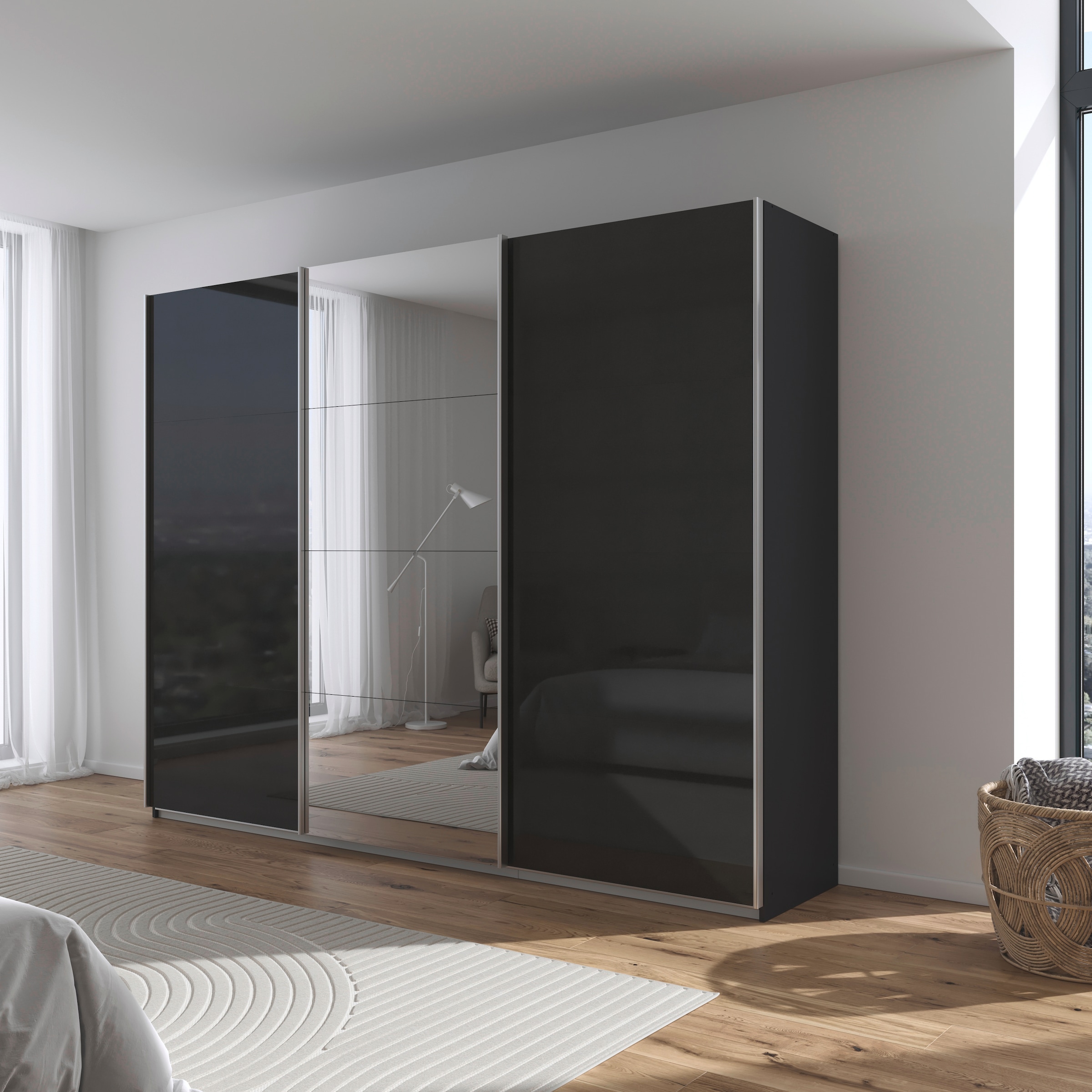 rauch Schwebetürenschrank »Kleiderschrank Schrank Garderobe AGORDO«, Top Innenausstattung, in 4 Breiten und 2 Höhen MADE IN GERMANY