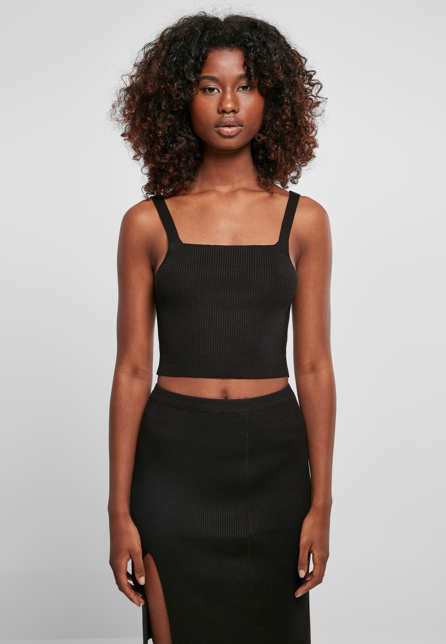 URBAN CLASSICS Muskelshirt »Urban Classics Damen Ladies Cropped Knit Top«, (1 tlg.)