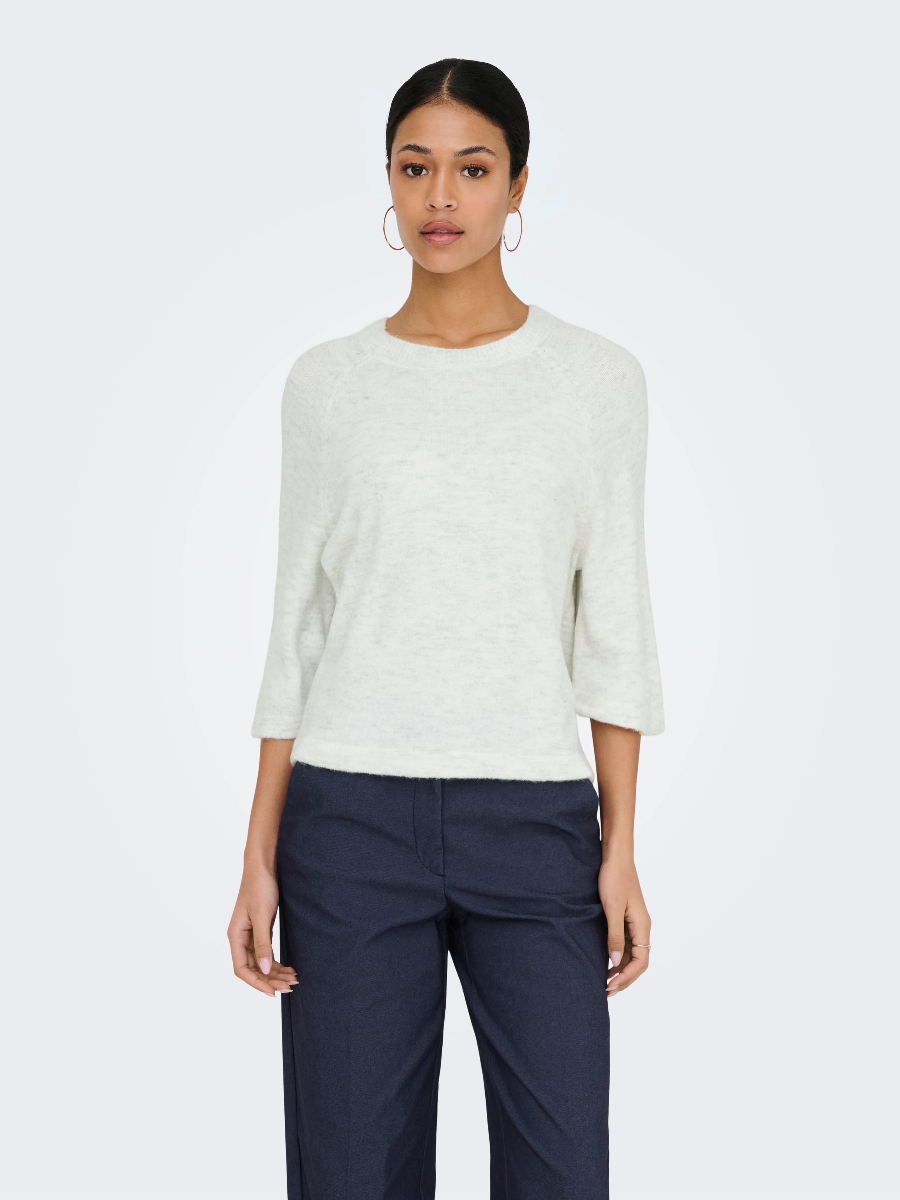 JDY Strickpullover "JDYELANORA 3/4 PULLOVER KNT NOOS" Materialmix, regular fit