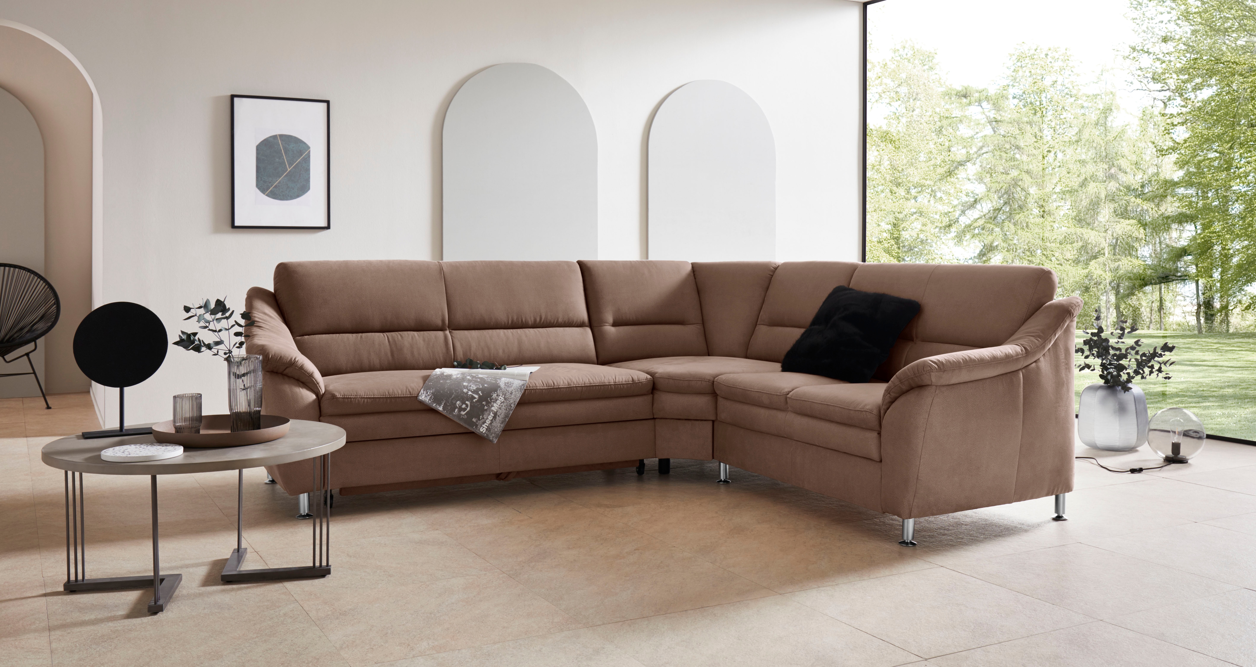 OTTO home Ecksofa "Cardoso L-Form" mit Trapezecke für mehr Sitzkomfort, wahlweise auch mit Schlaffunktion