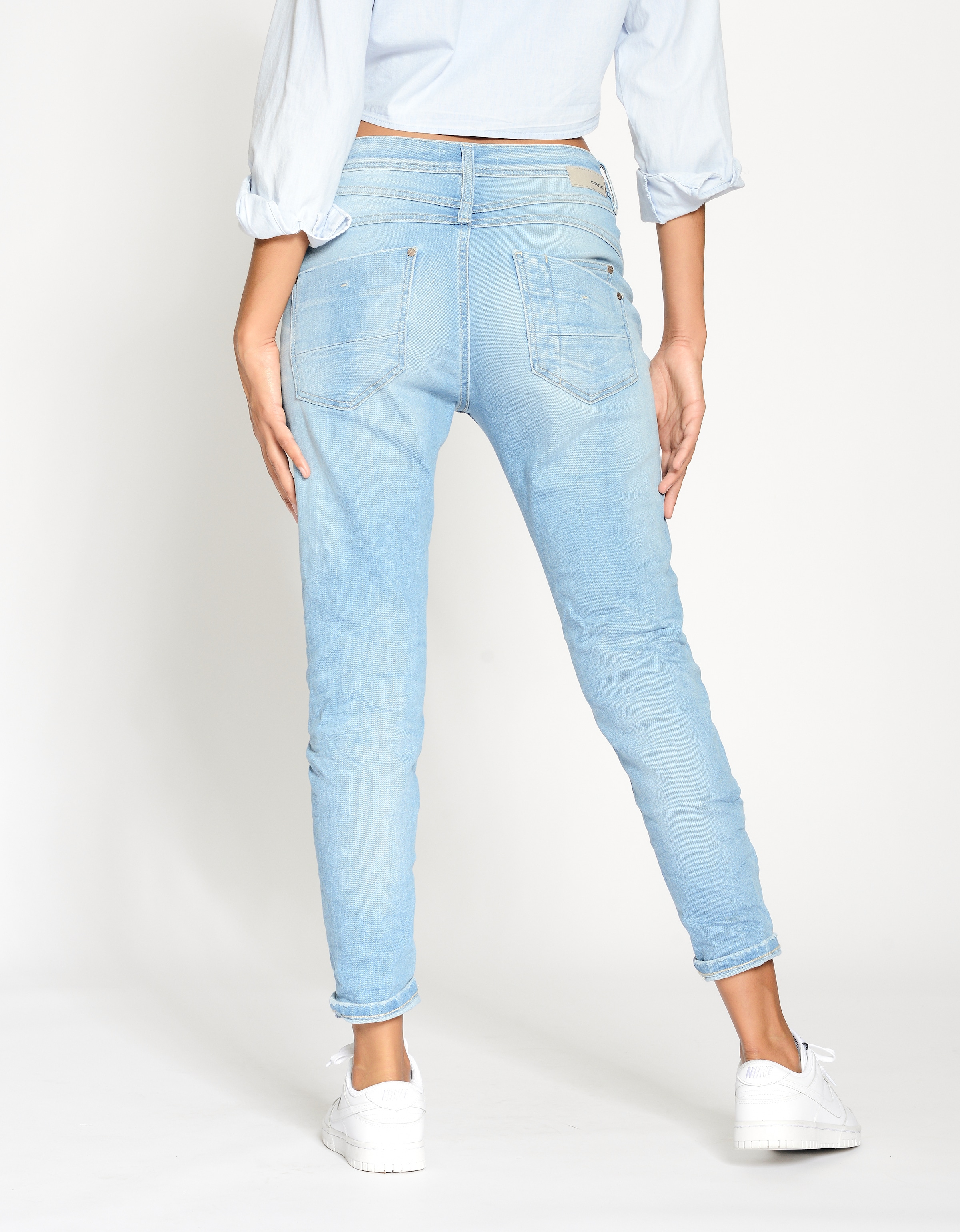 GANG Relax-fit-Jeans "94AMELIE CROPPED", mit Abriebeffekten günstig online kaufen