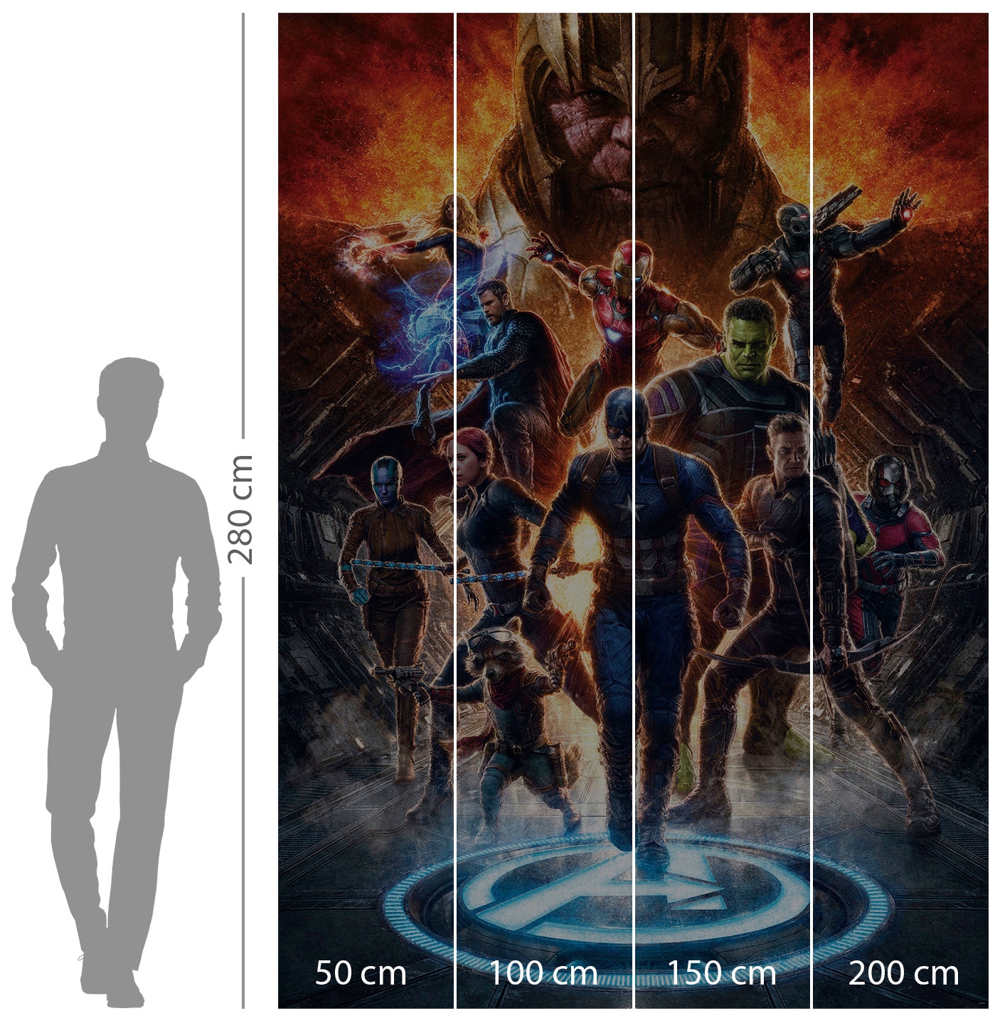 Komar Vliestapete »Avengers vs Thanos«, 200x280 cm (Breite x Höhe)
