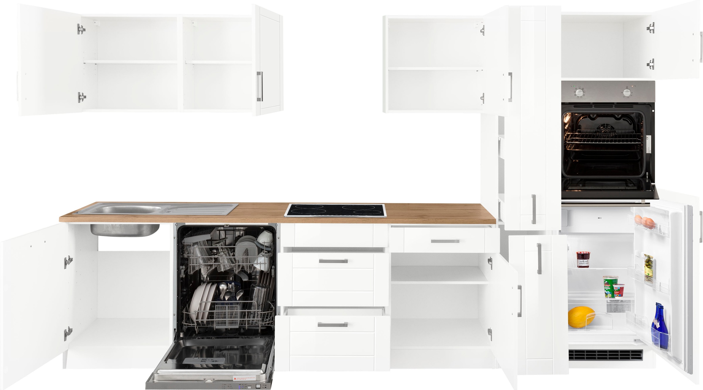 KOCHSTATION Küchenzeile »KS-Tinnum«, ohne E-Geräte, Breite 330 cm