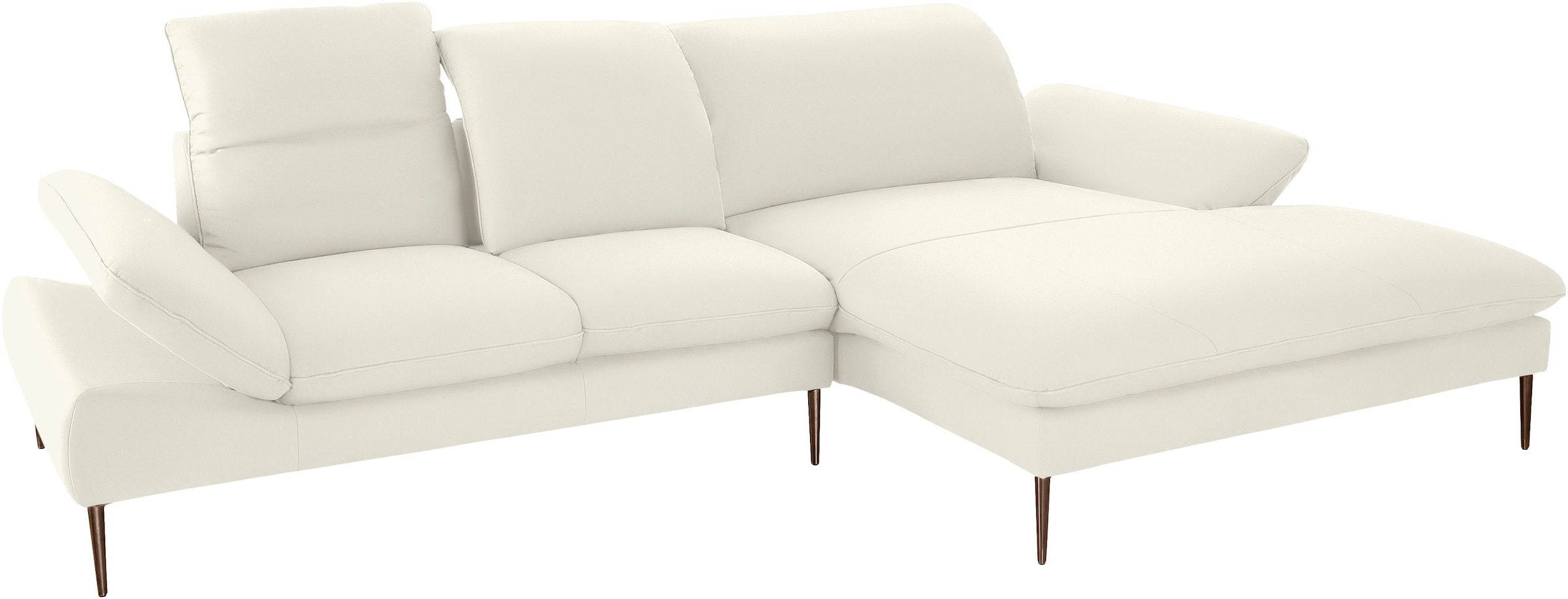 W.SCHILLIG Ecksofa »enjoy&MORE, Designsofa, bequem, zeitlos und elegant, L-Form«, Sitztiefenverstellung, Füße bronze pulverbeschichtet, Breite 310 cm
