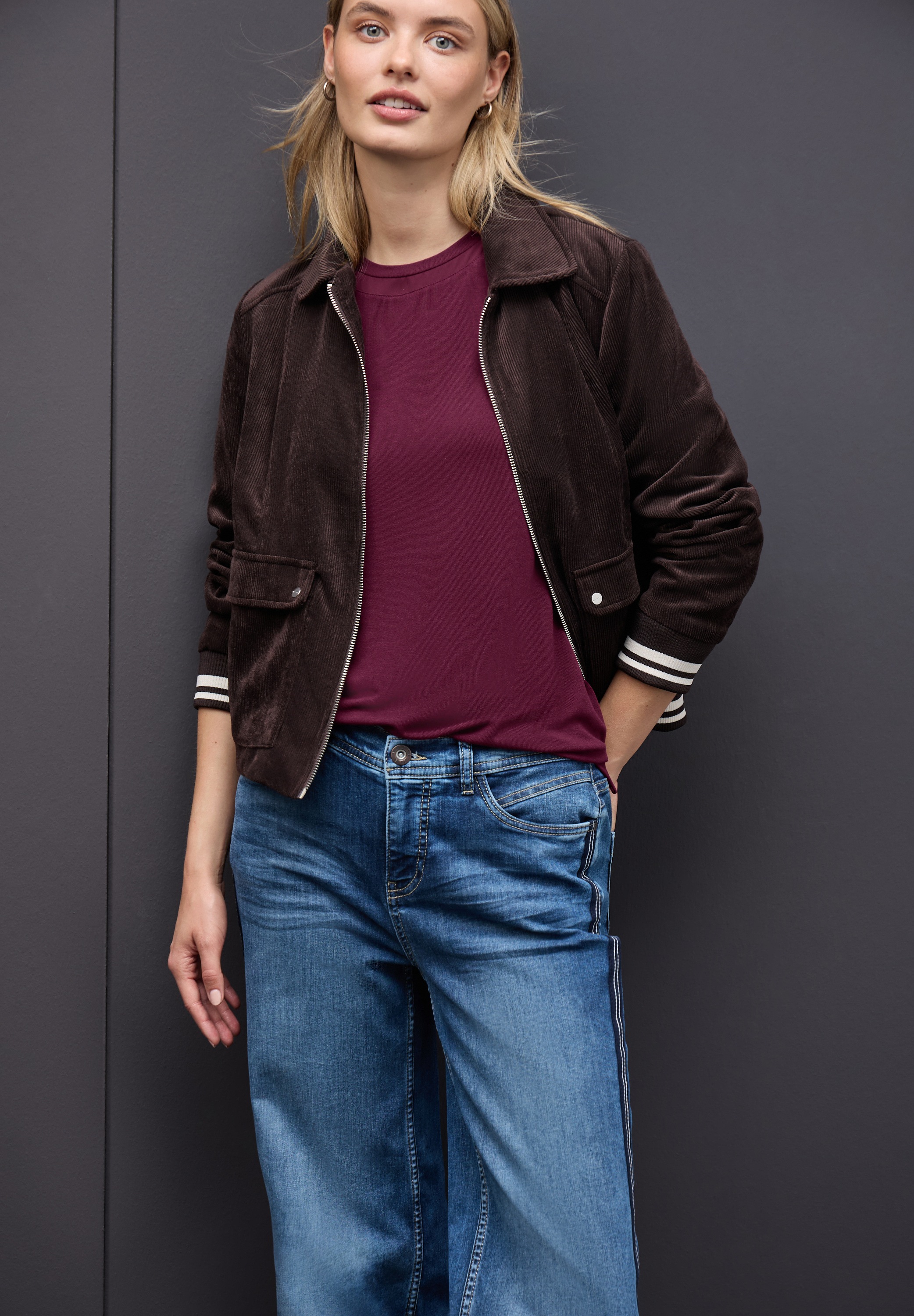 STREET ONE Kurzarmshirt mit Chiffon-Detail günstig online kaufen