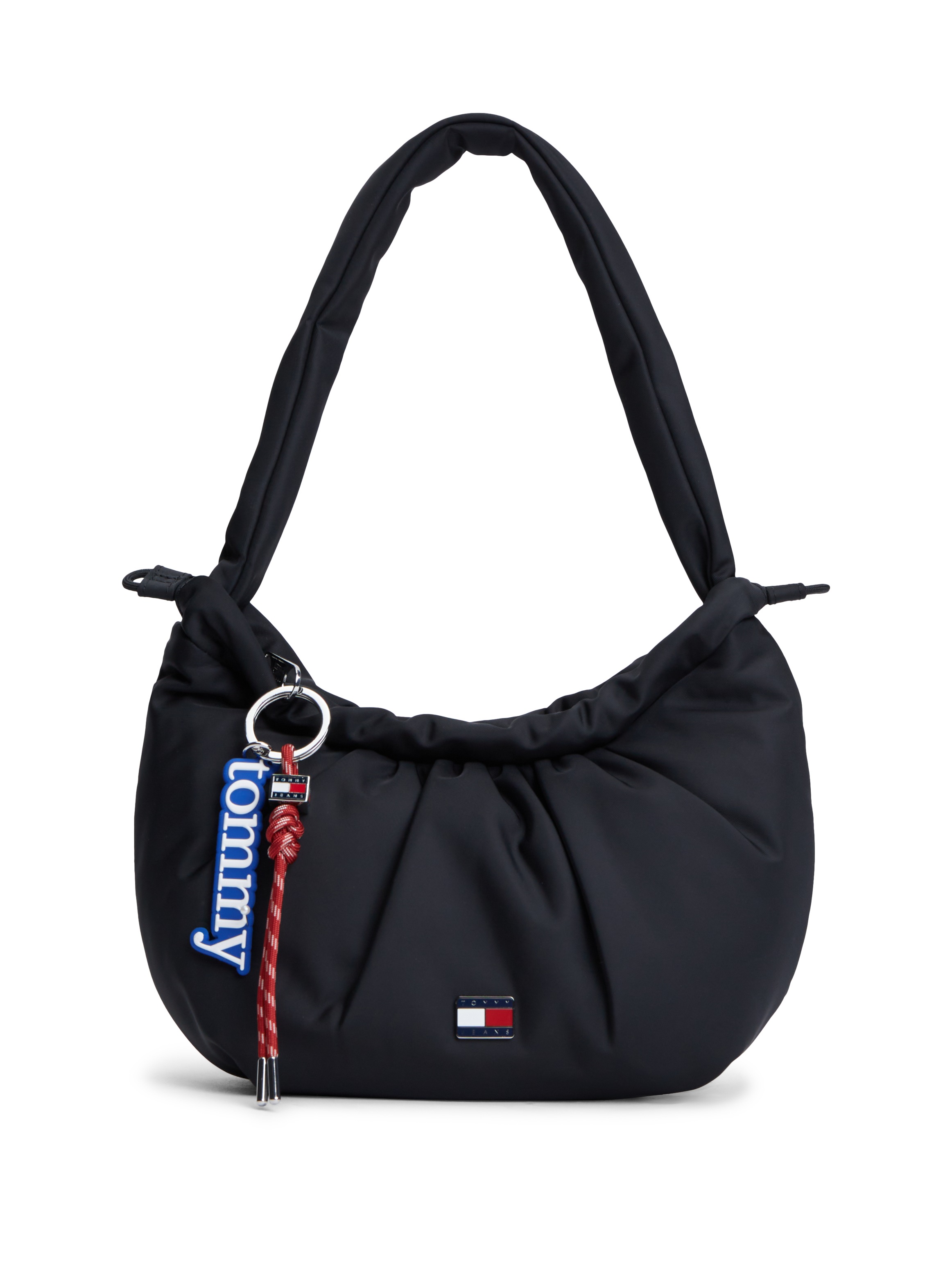 Tommy Jeans "TJW ICON CHARMS SHOULDER BAG" Damen Handtasche, Umhängetasche mit modischen Raffungen