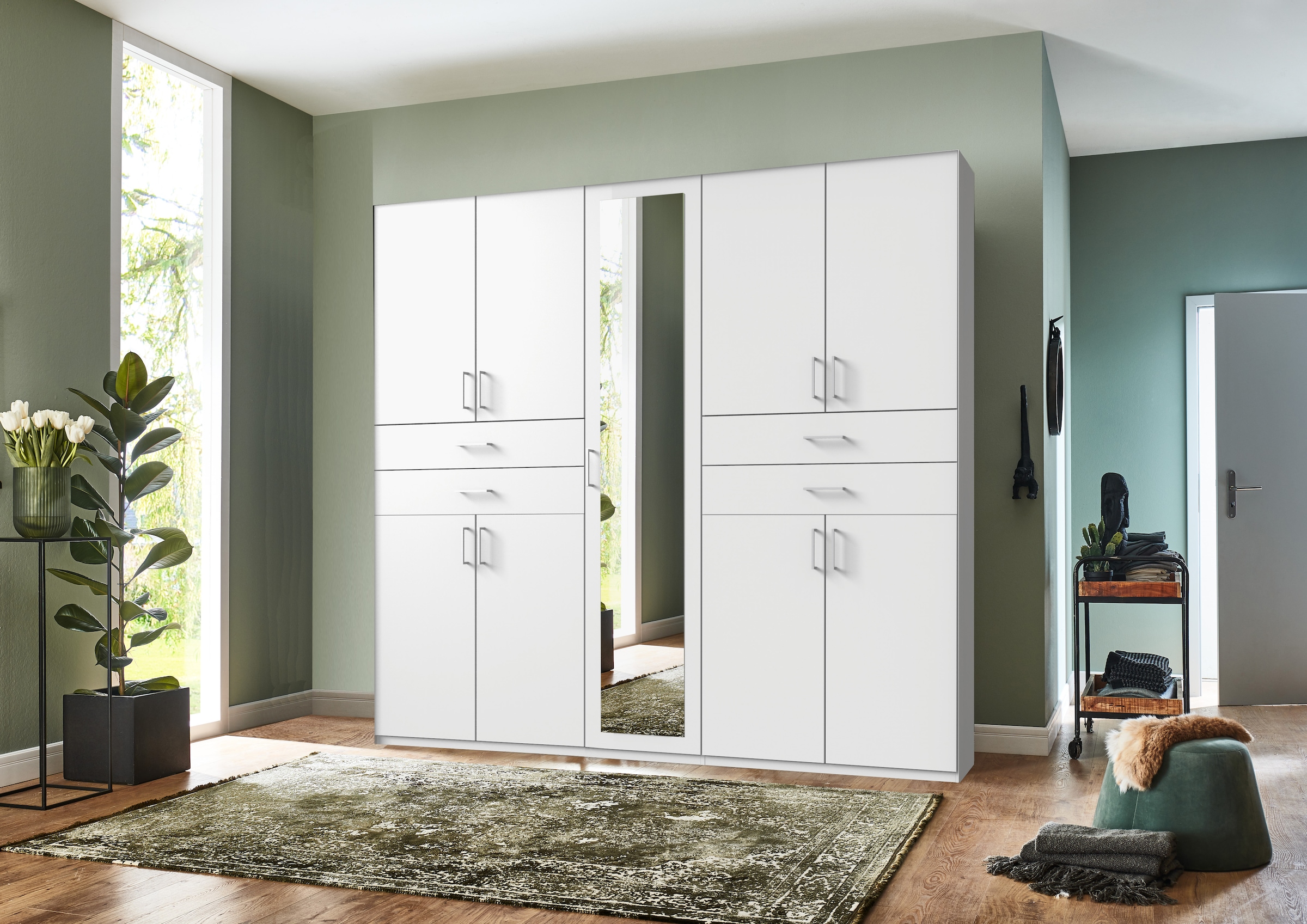Wimex Drehtürenschrank »Taiga Kleiderschrank mit Spiegel«, mit Schubladen auf bequemer Höhe