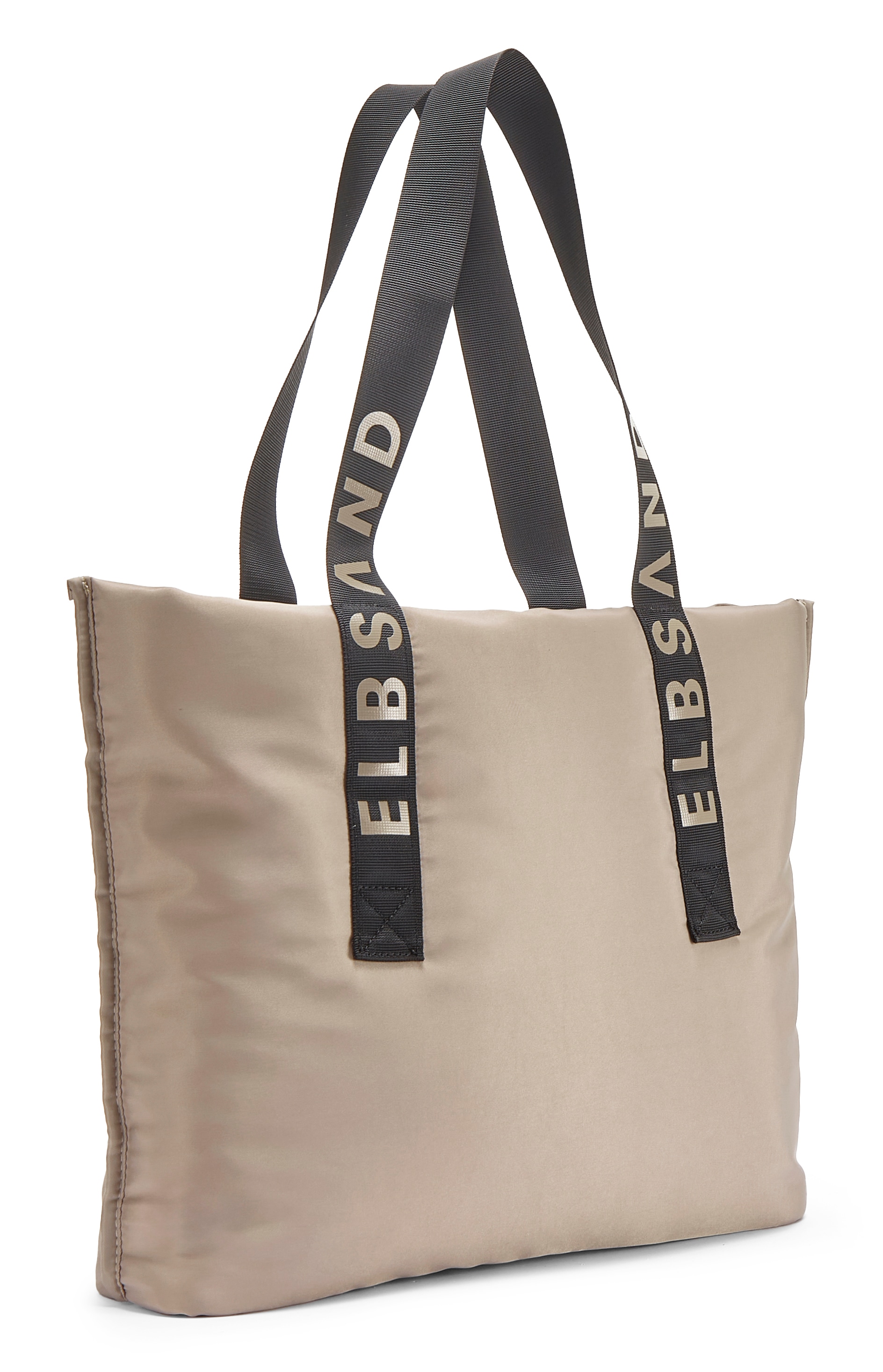 ELBSAND Damen Shopper "Schultertasche, Henkeltasche", beige, Stoff, Textil, unifarben, Taschen, große Handtasche, Tragetasche, Einkaufstasche,