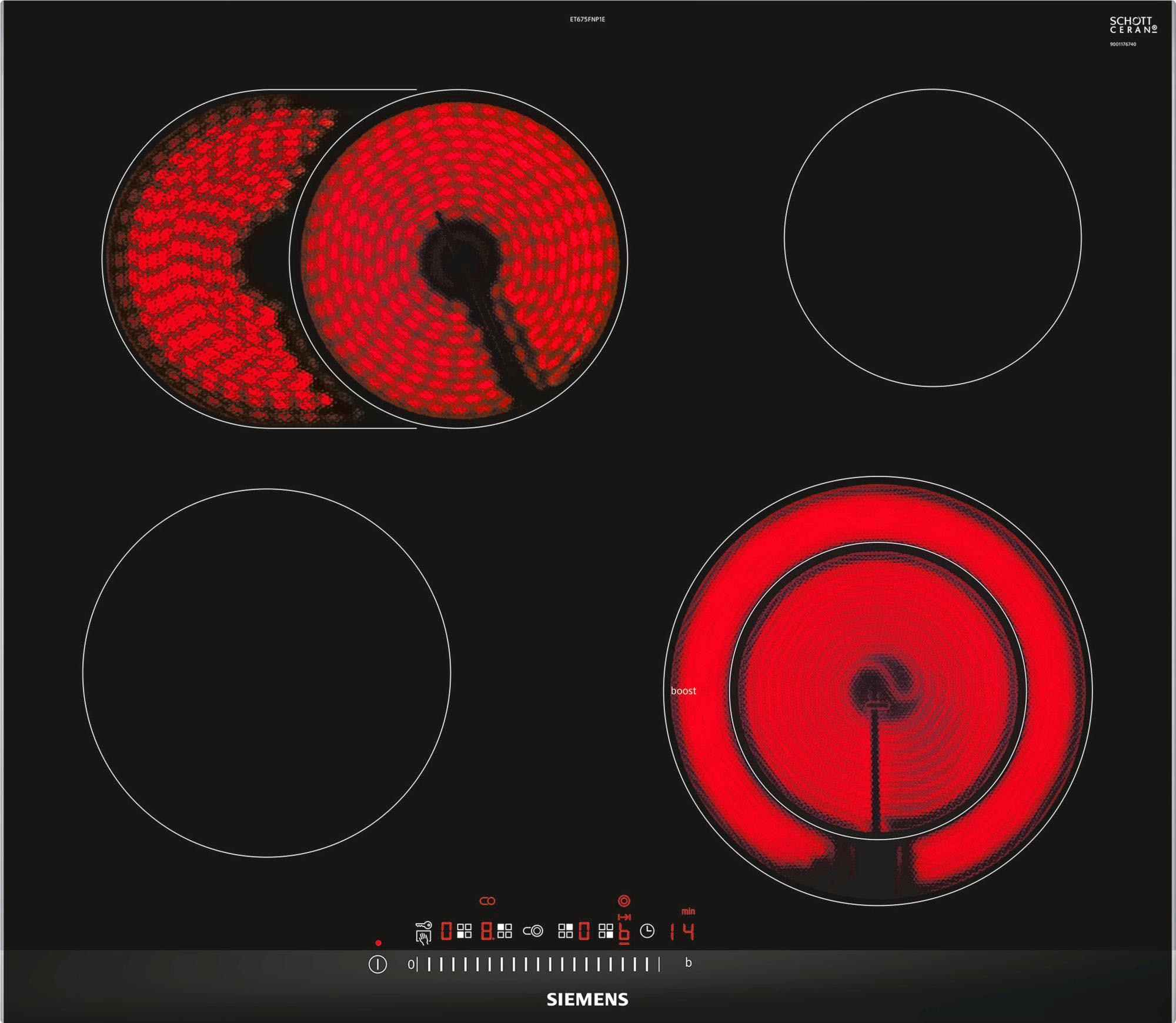 SIEMENS Elektro-Kochfeld von SCHOTT CERAN "ET675FNP1E" Optimale Hitzevertei günstig online kaufen