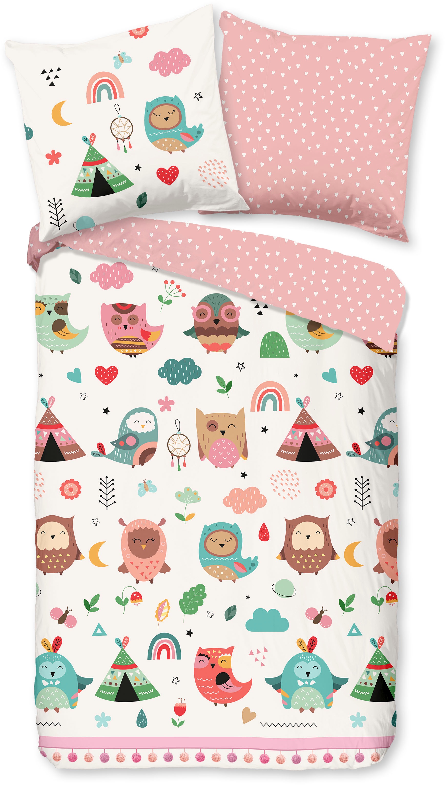 good morning Kinderbettwäsche "Wise" 2 Stk. tlg. Baumwolle, 135x200, Reißve günstig online kaufen