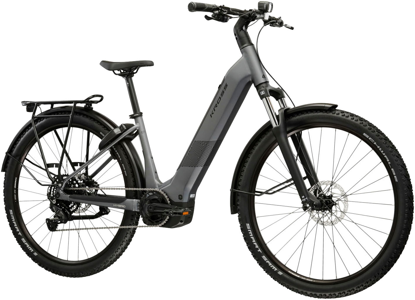 Kross »Influx Hybrid SUV 2.0 16,7Ah / 600 Wh 29 Zoll grau 9 Gänge 2026« 9 Gang Shimano CUES U4000 Schaltwerk Kettenschaltung Mittelmotor 250 W