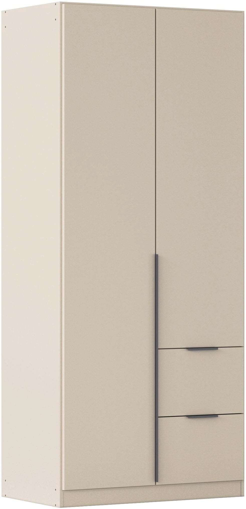 OTTO home Drehtürenschrank "Kleiderschrank Schrank Garderobe AGORDO mit Dekor- oder Hochglanzfront" in zwei Griff-Farben, Breite 91 cm, mit Außenschubkästen, Serie in 7 Breiten und 2 Höhen MADE IN GERMANY