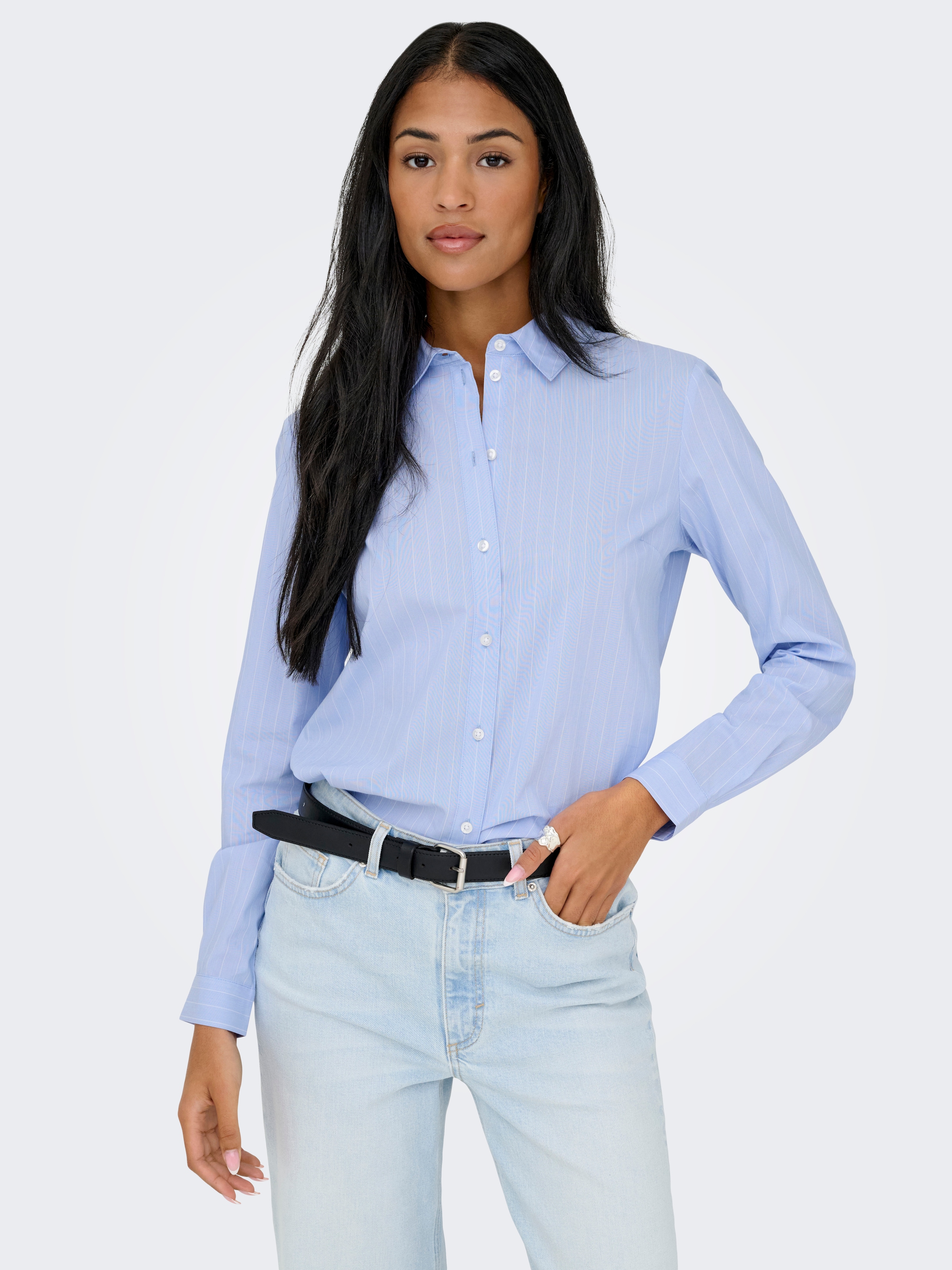 JDY Hemdbluse "JDYMIO L/S SHIRT WVN NOOS" unifarben oder gestreift günstig online kaufen