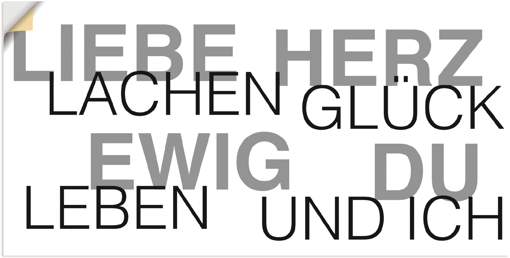 Artland Wandbild »Liebe Statement Bild«, Sprüche & Texte, (1 St.), als Alubild, Outdoorbild, Leinwandbild, Wandaufkleber, versch. Größen