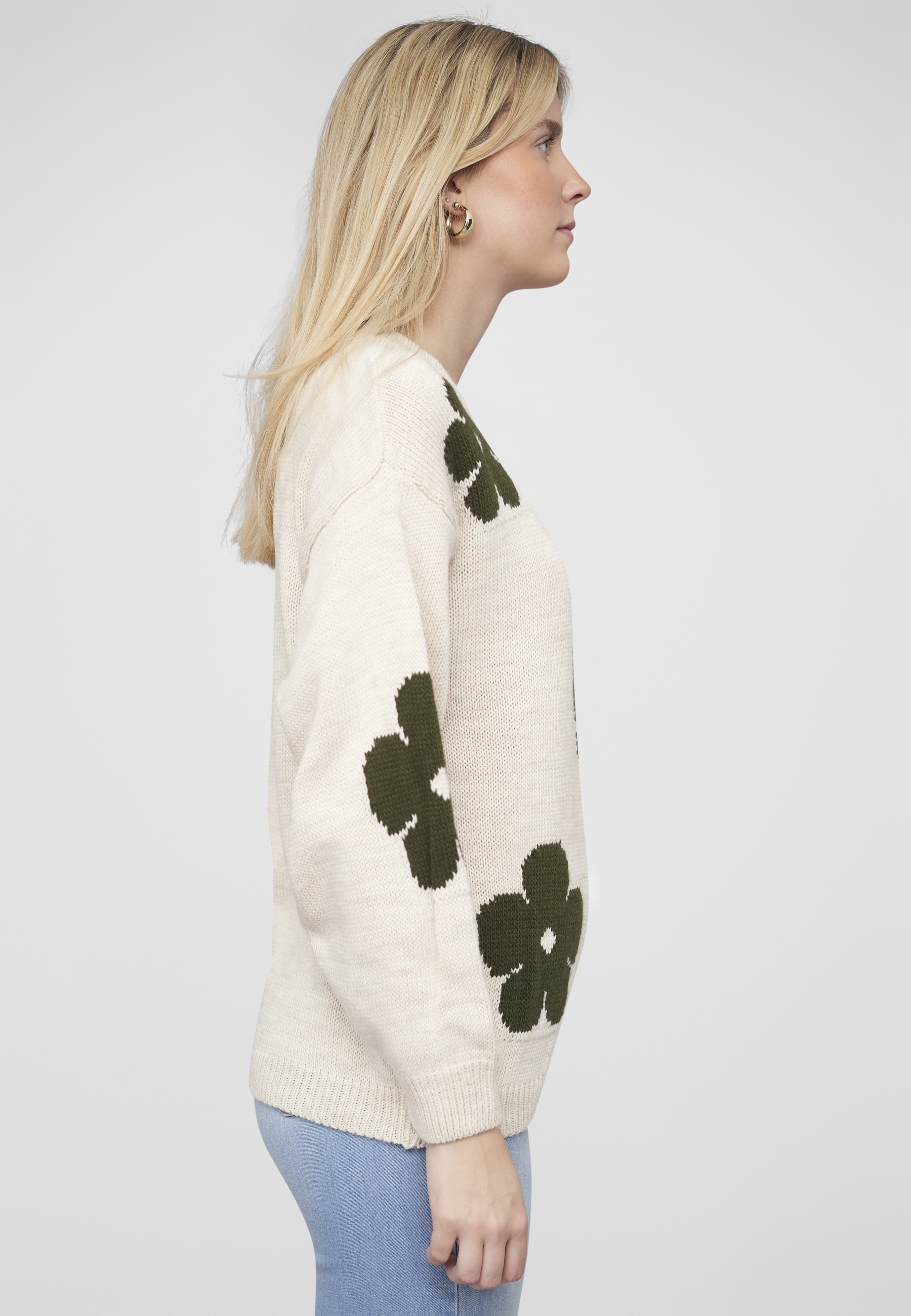 CLOUD 5IVE Fleecepullover »CLOUD 5IVE Cloud 5ive Crewneck Knit Sweater with Flowers«
