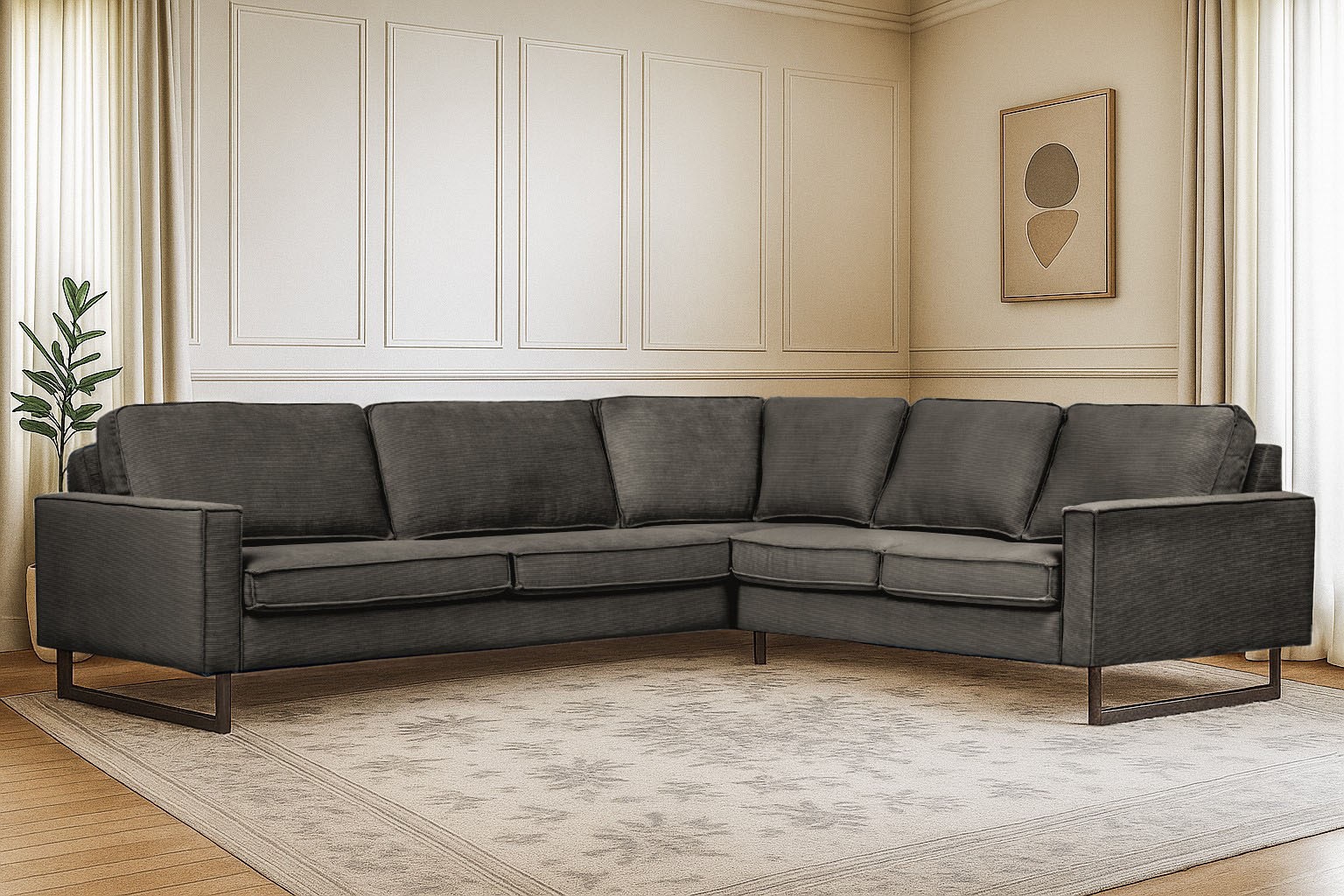 Places of Style Ecksofa "Pinto, XXL, 250/290 cm, langer Schenkel, Ottomane" günstig online kaufen