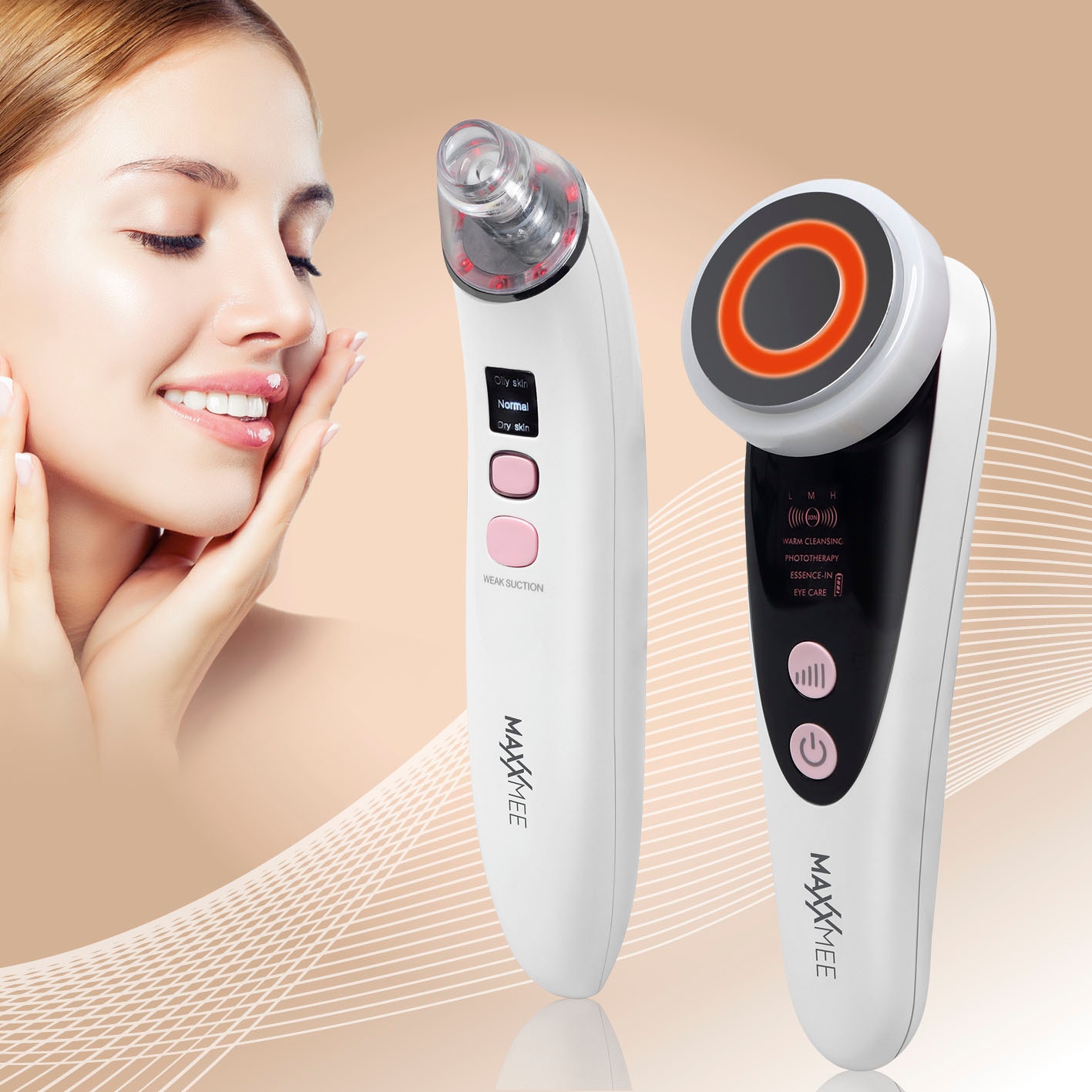 MAXXMEE Porenreiniger »Gesichtspflege-Set«, beinhaltet Porenreiniger und Gesichtsmassagegerät