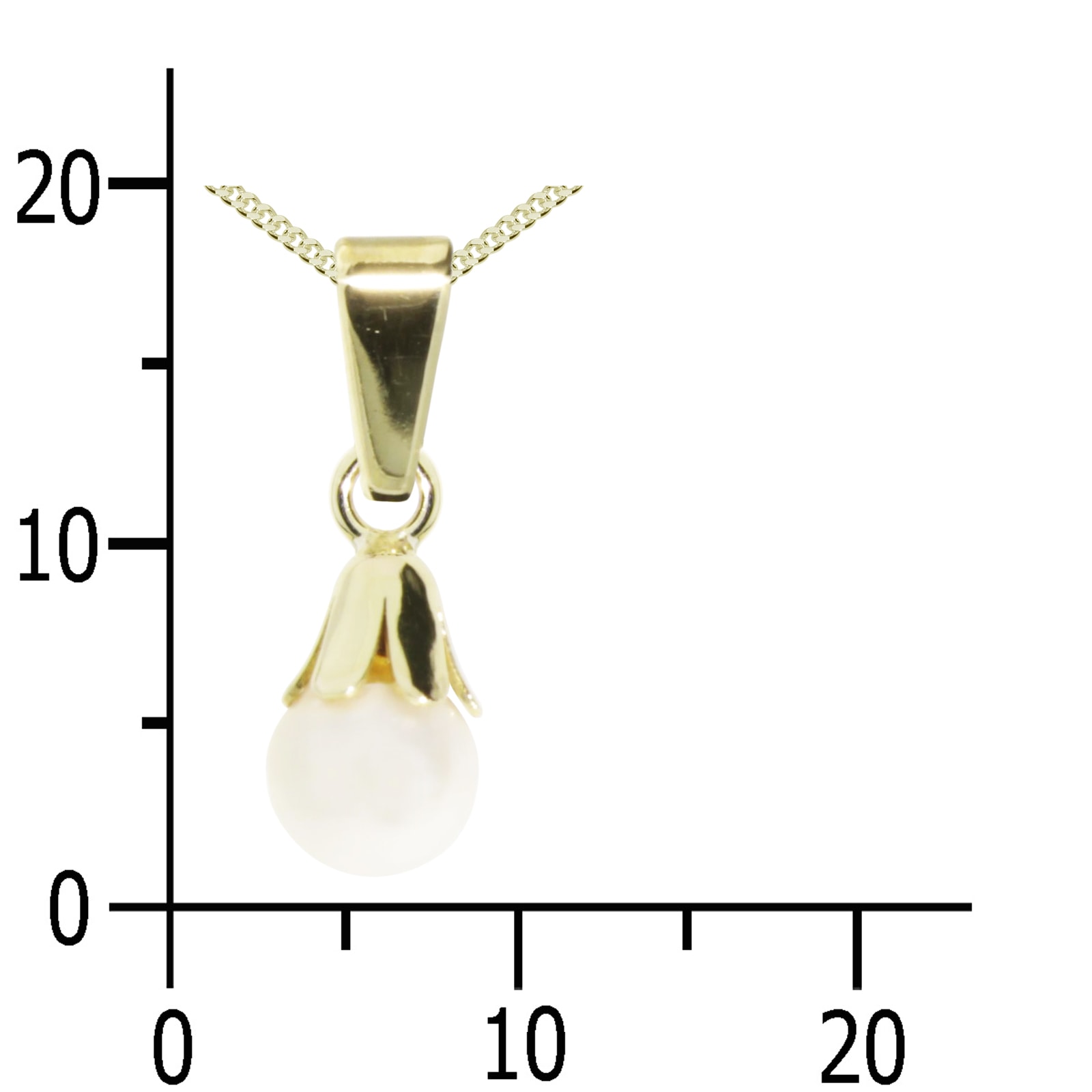 OSTSEE-SCHMUCK Kette und Anhänger Set »- Glocke - Gold 333/000 - Zuchtperle«