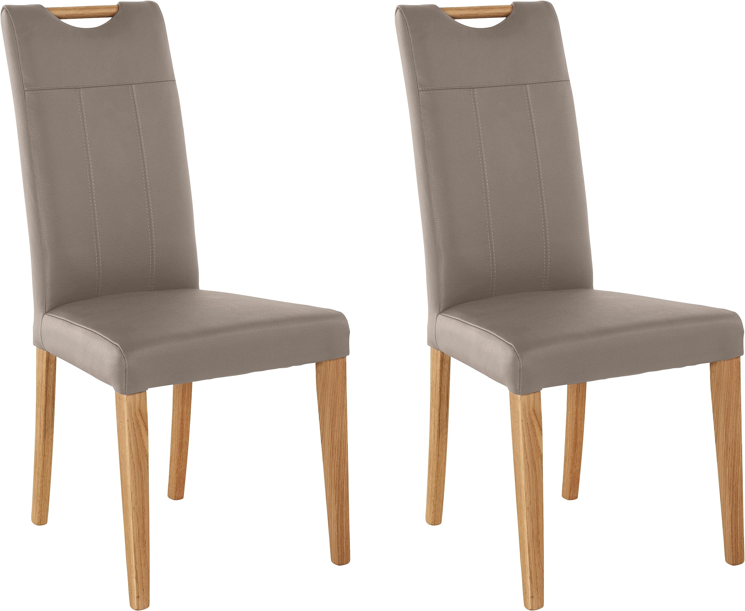 Home affaire Esszimmerstuhl "Roberta" (Set) 2 Stk.mit Bezug aus Echtleder u günstig online kaufen